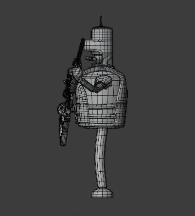 Bender Help for Ukraine low poly character model Futurama Low-poly 3D model_2