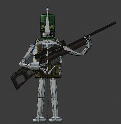 Bender Help for Ukraine low poly character model Futurama Low-poly 3D model_5