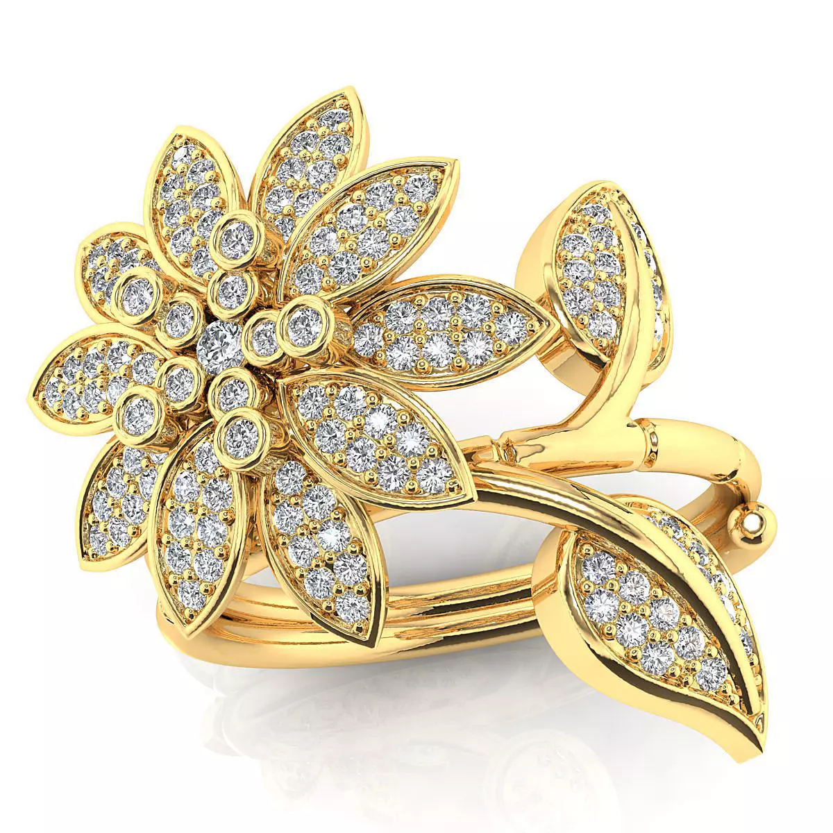 Fancy flower ring Free 3D print model