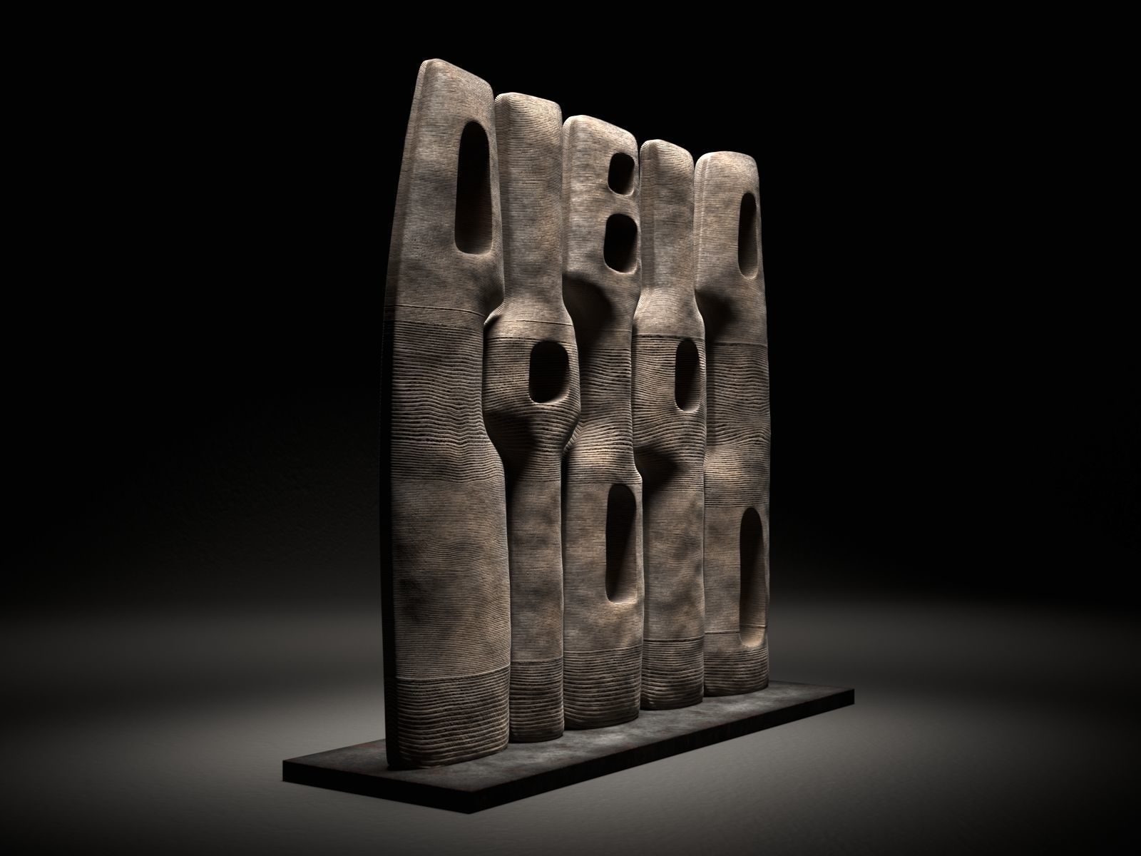Ash Wood Sculpture 3D model_1