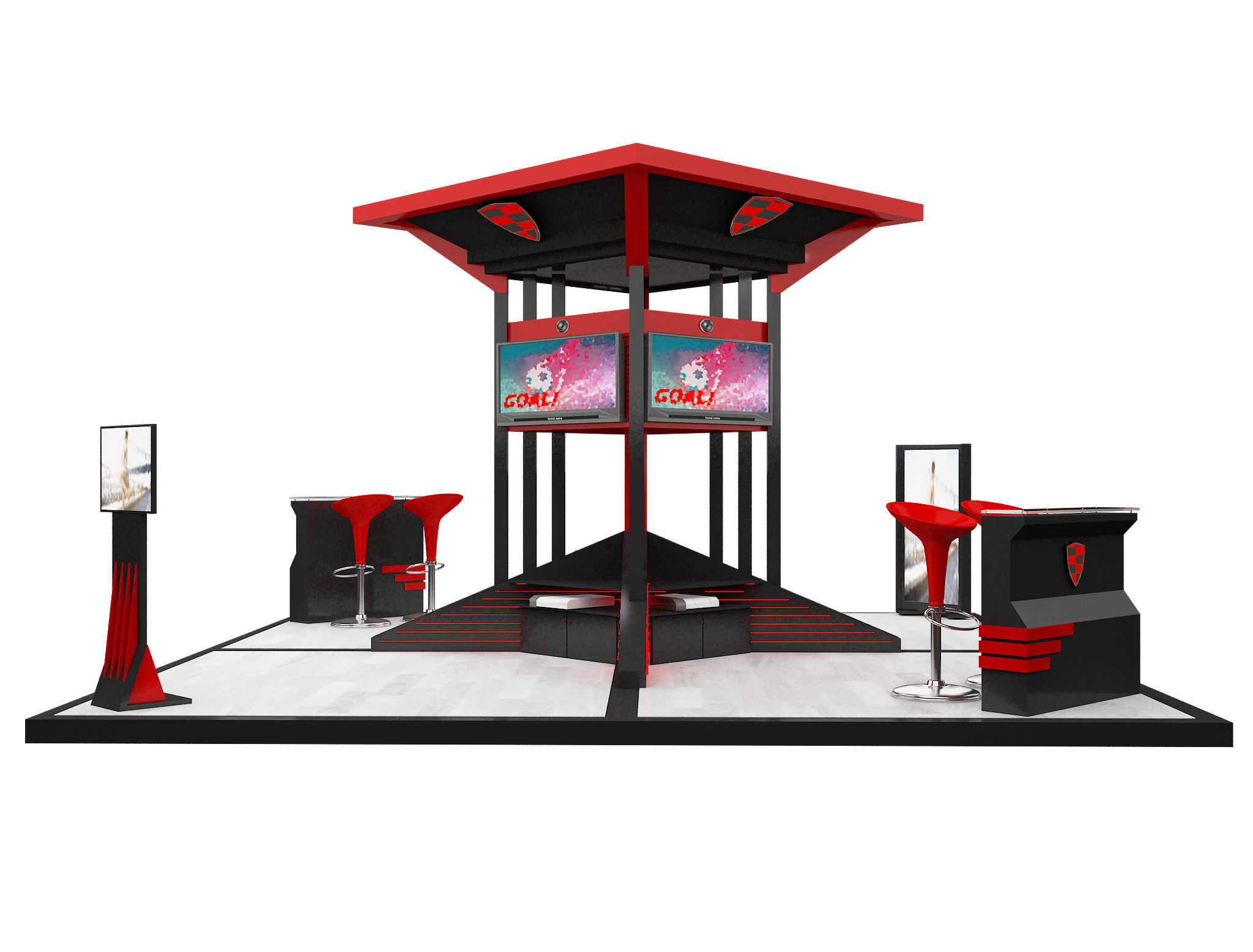 Booth Exhibition Stand a604 3D model_12