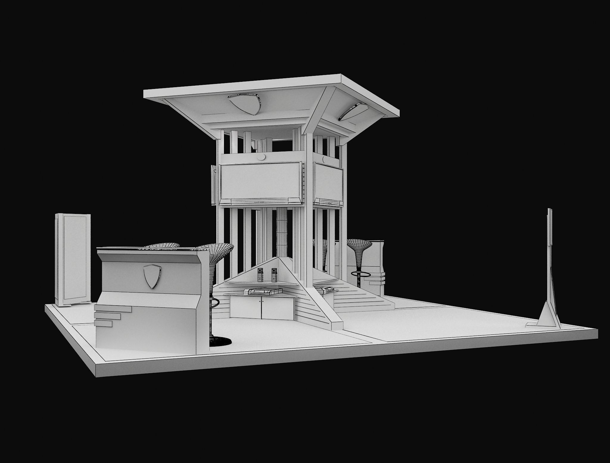 Booth Exhibition Stand a604 3D model_9