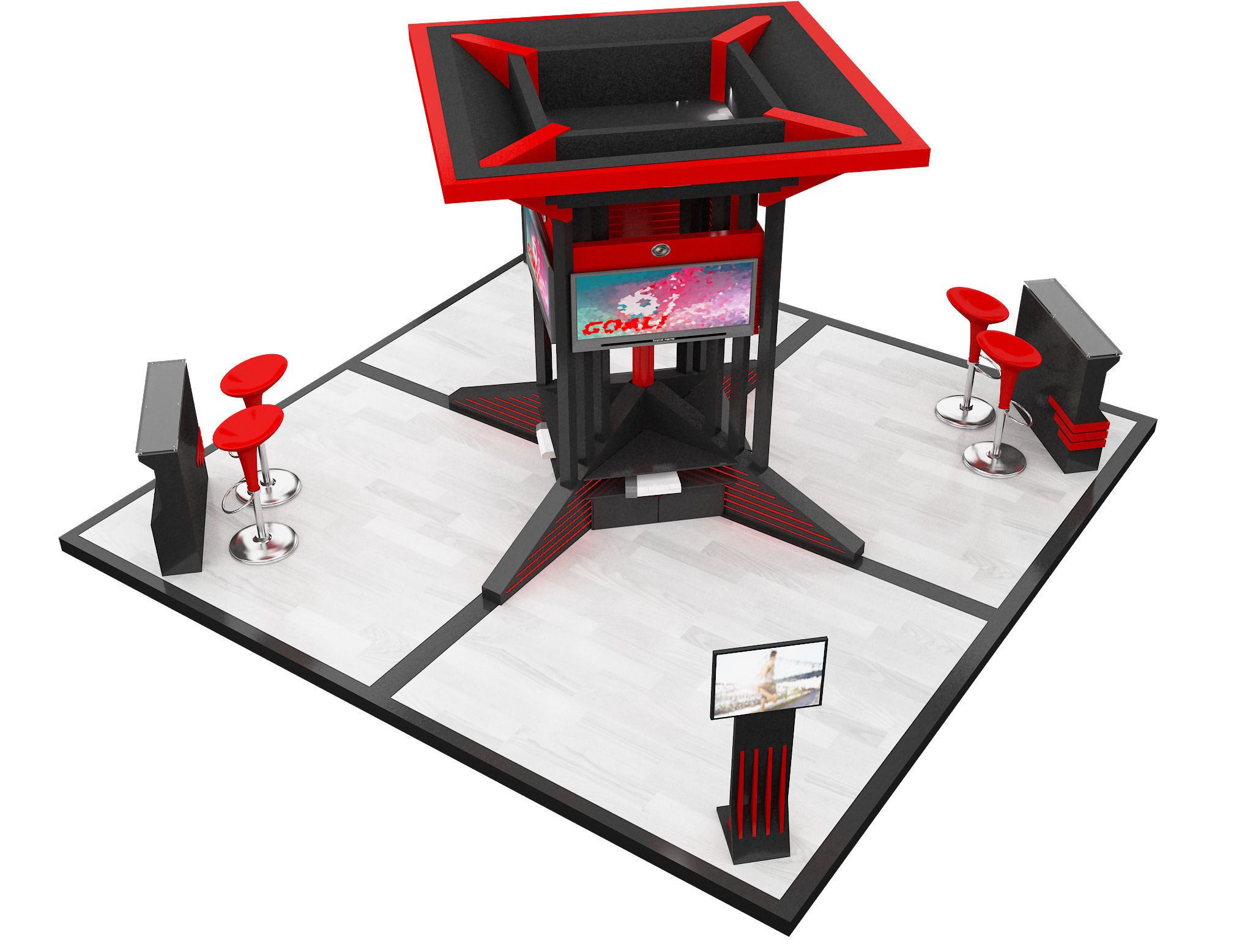 Booth Exhibition Stand a604 3D model_6