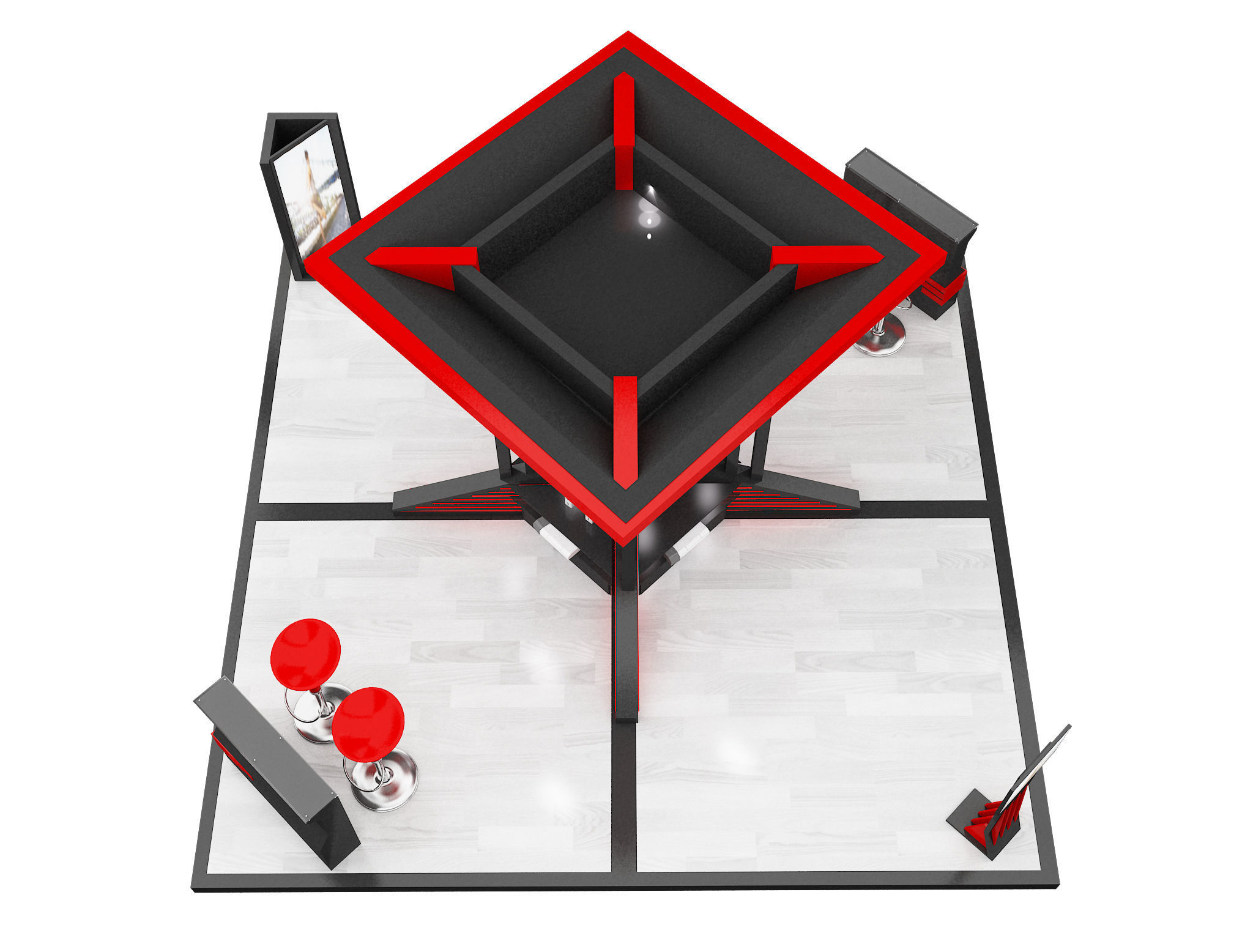 Booth Exhibition Stand a604 3D model_10