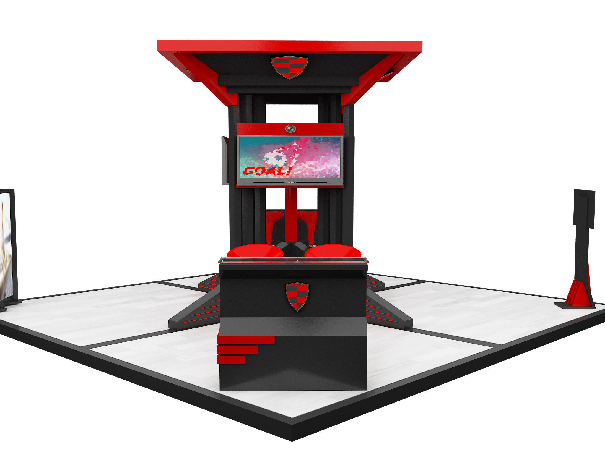 Booth Exhibition Stand a604 3D model_14