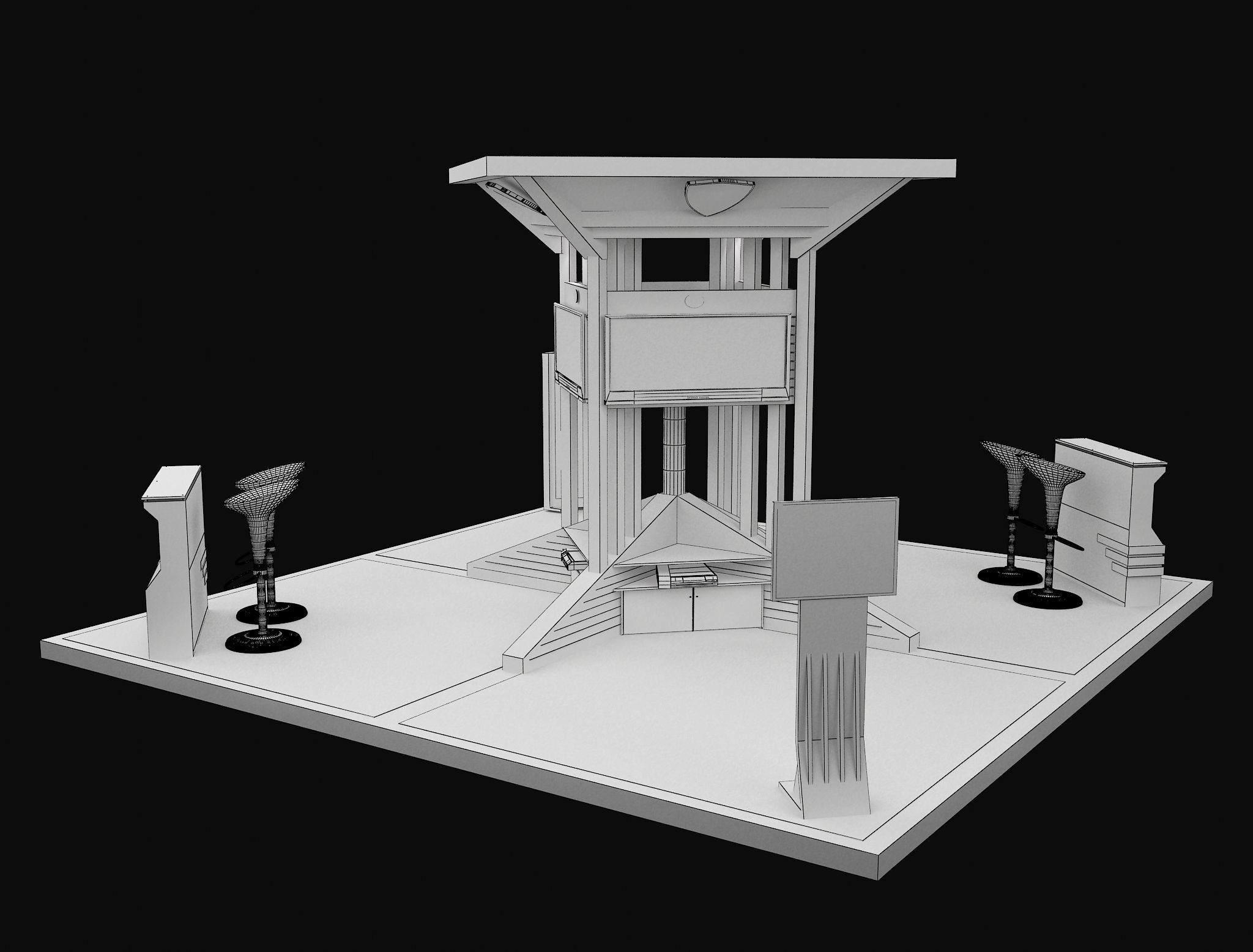 Booth Exhibition Stand a604 3D model_17