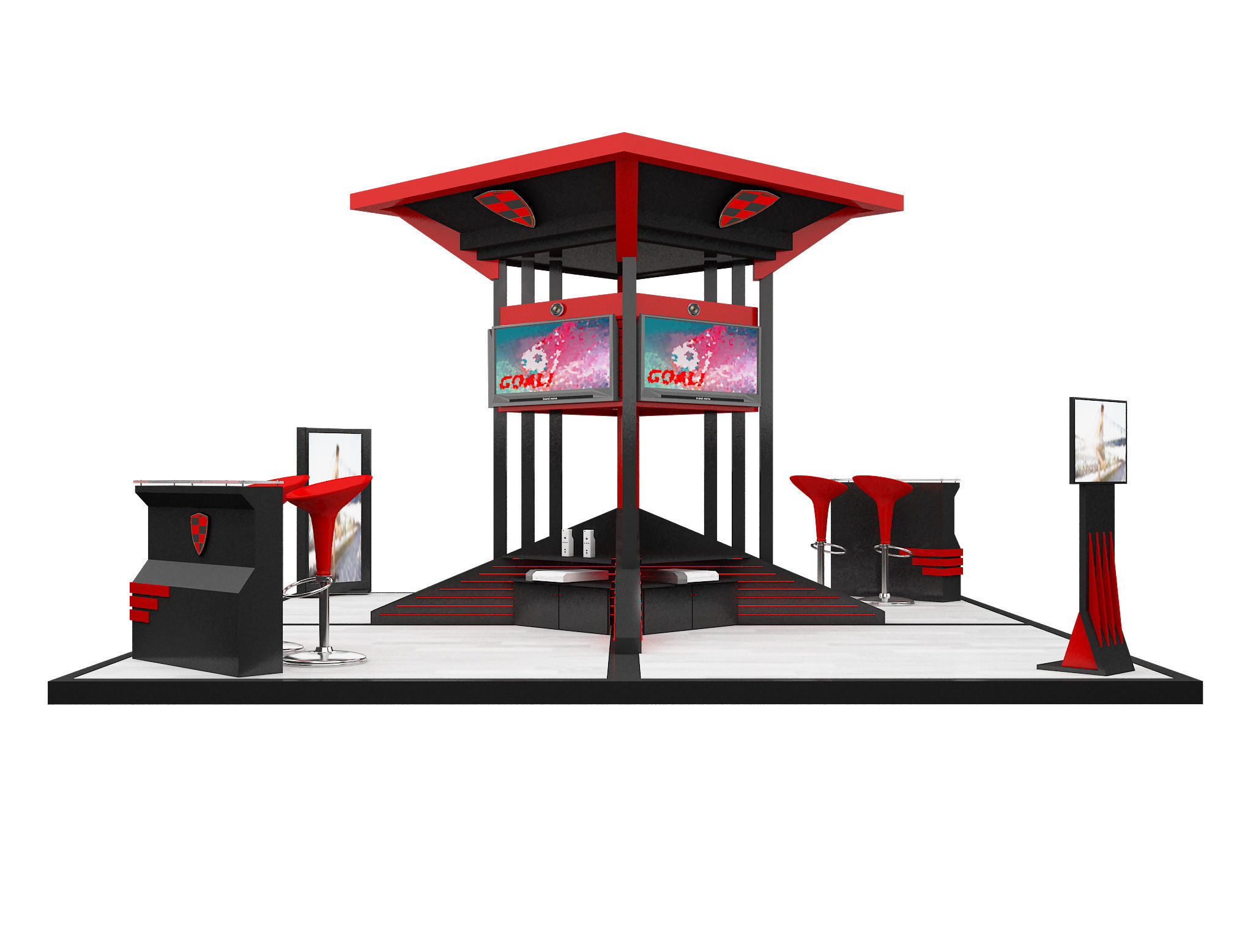 Booth Exhibition Stand a604 3D model_4