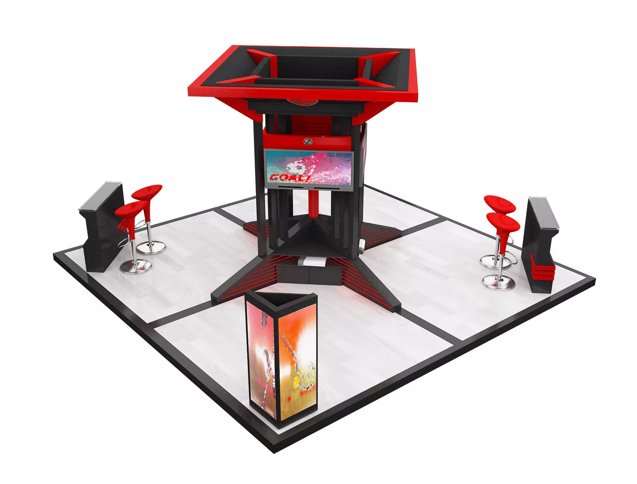 Booth Exhibition Stand a604 3D model_0