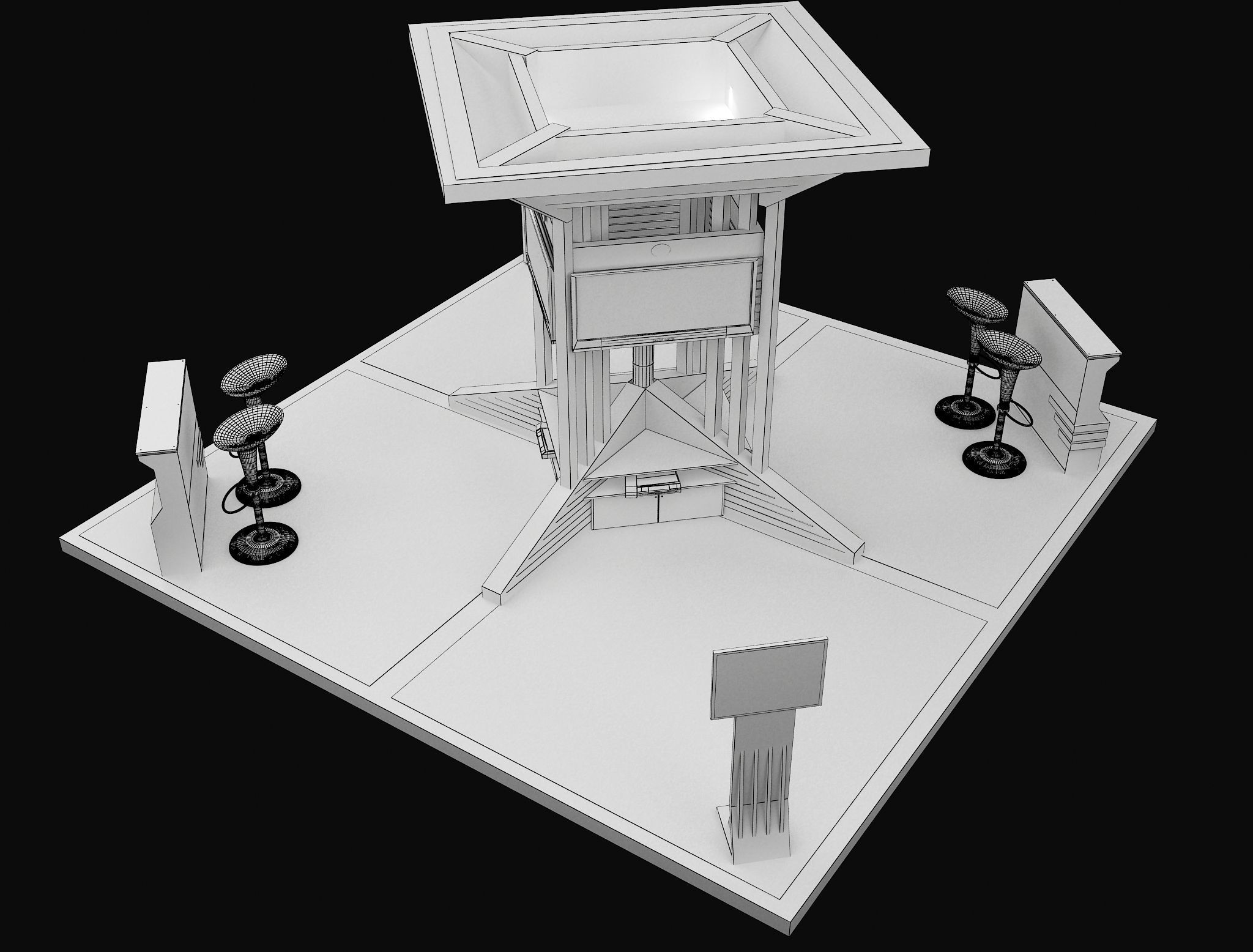 Booth Exhibition Stand a604 3D model_7