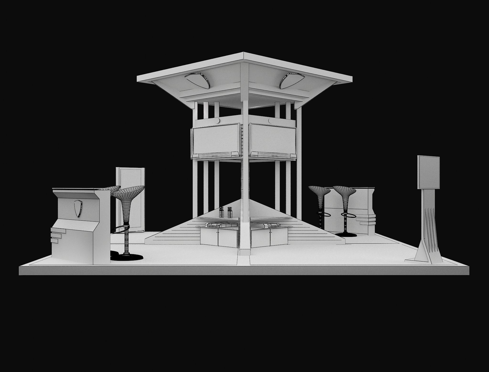 Booth Exhibition Stand a604 3D model_5