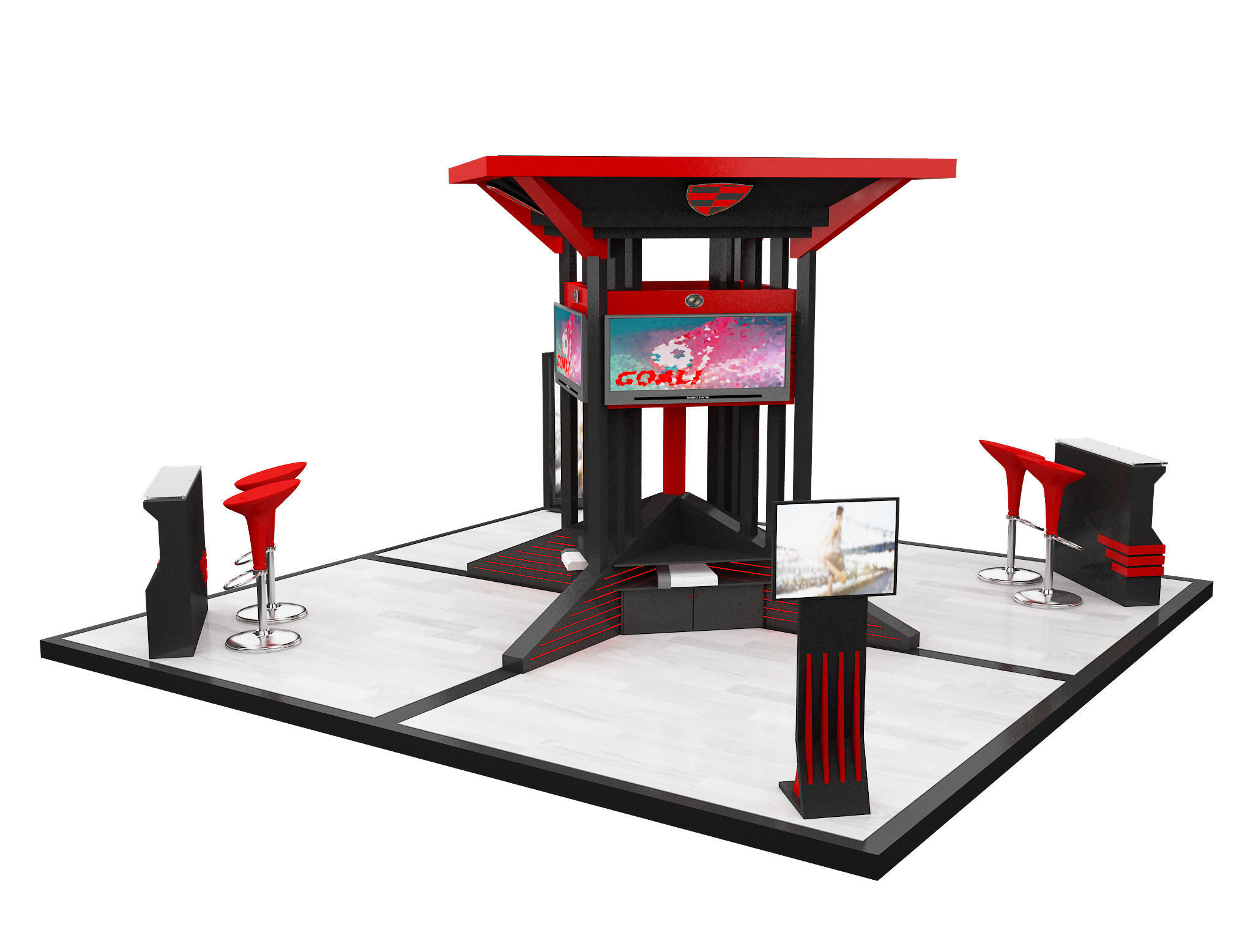 Booth Exhibition Stand a604 3D model_16