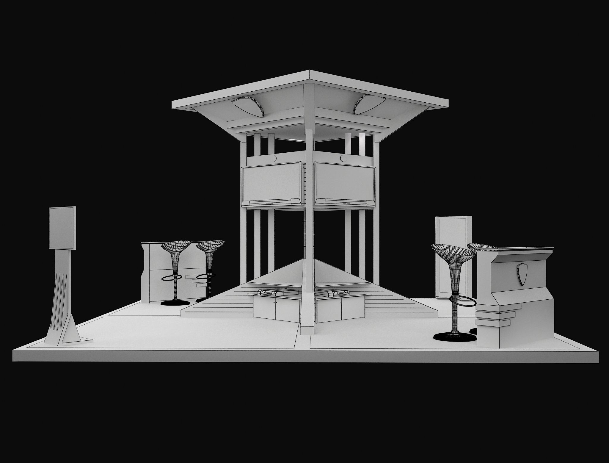 Booth Exhibition Stand a604 3D model_13