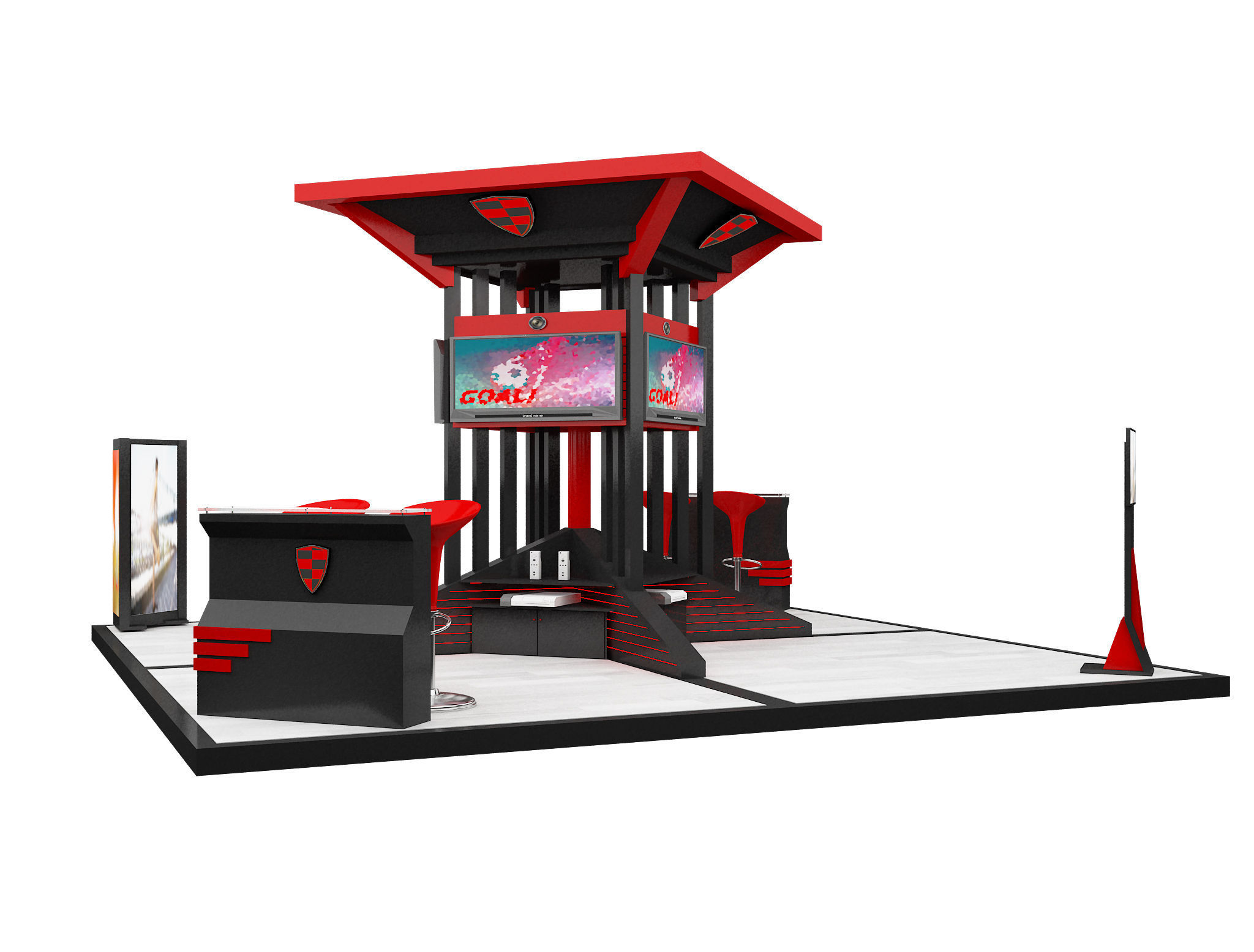 Booth Exhibition Stand a604 3D model_8