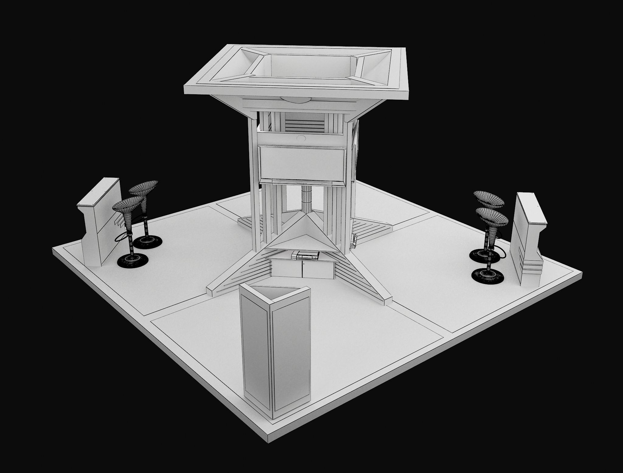 Booth Exhibition Stand a604 3D model_1