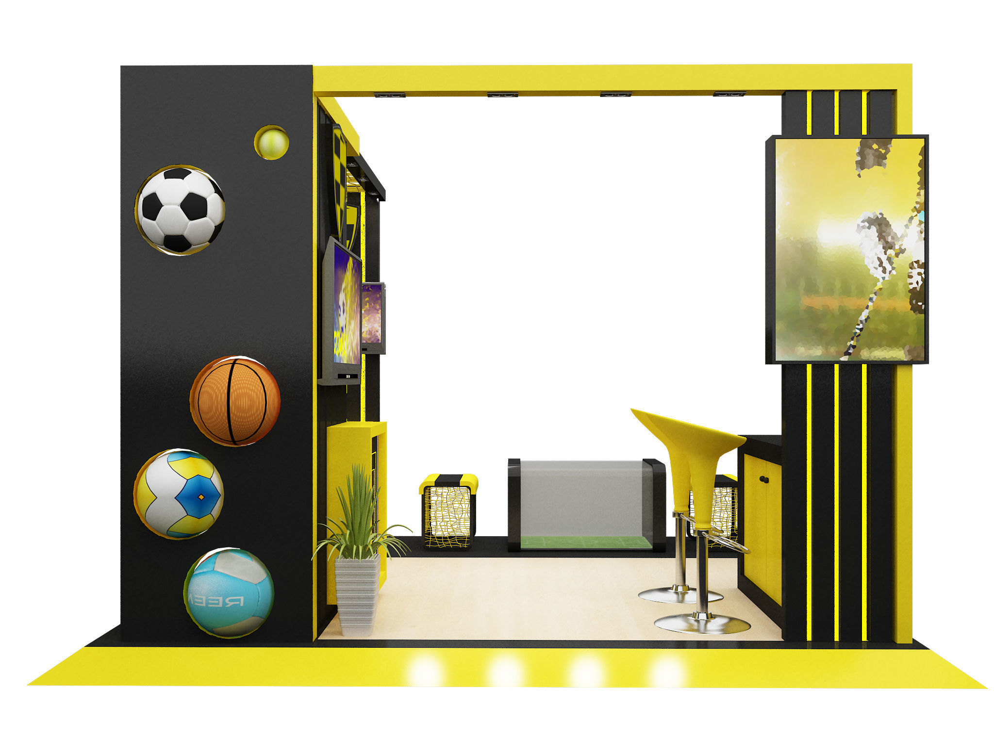 Booth Exhibition Stand a605A 3D model_4