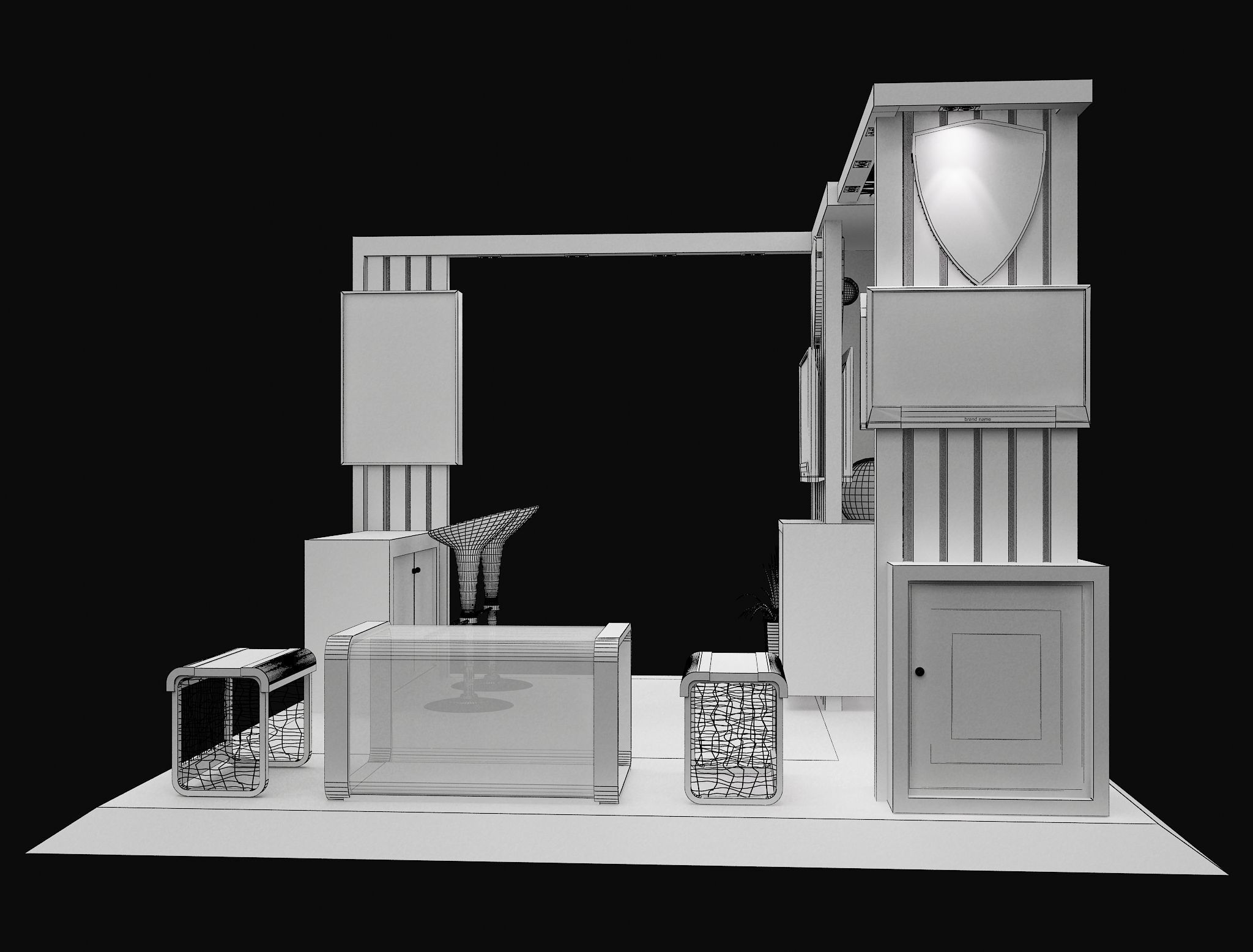Booth Exhibition Stand a605A 3D model_3