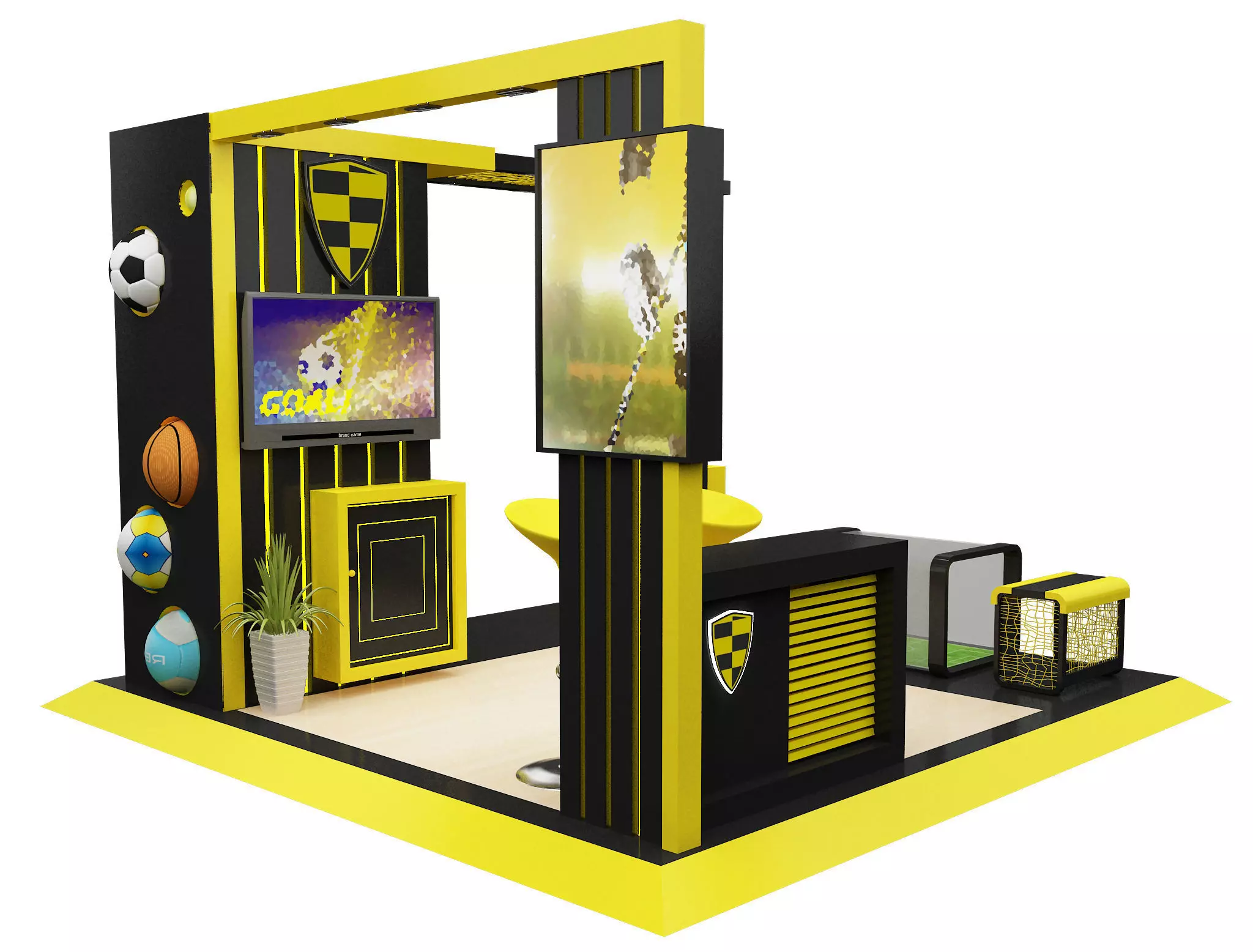 Booth Exhibition Stand a605A 3D model_0