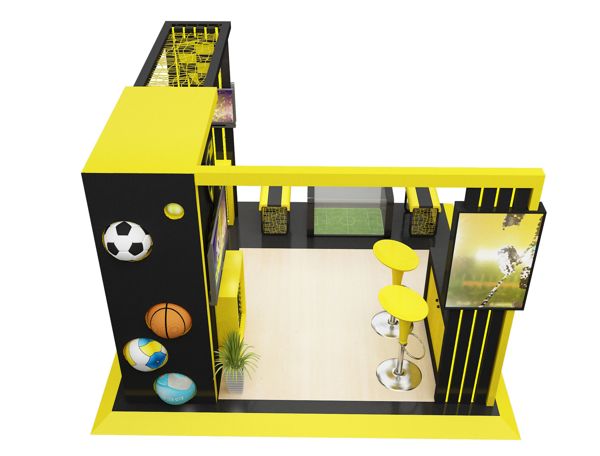 Booth Exhibition Stand a605A 3D model_6