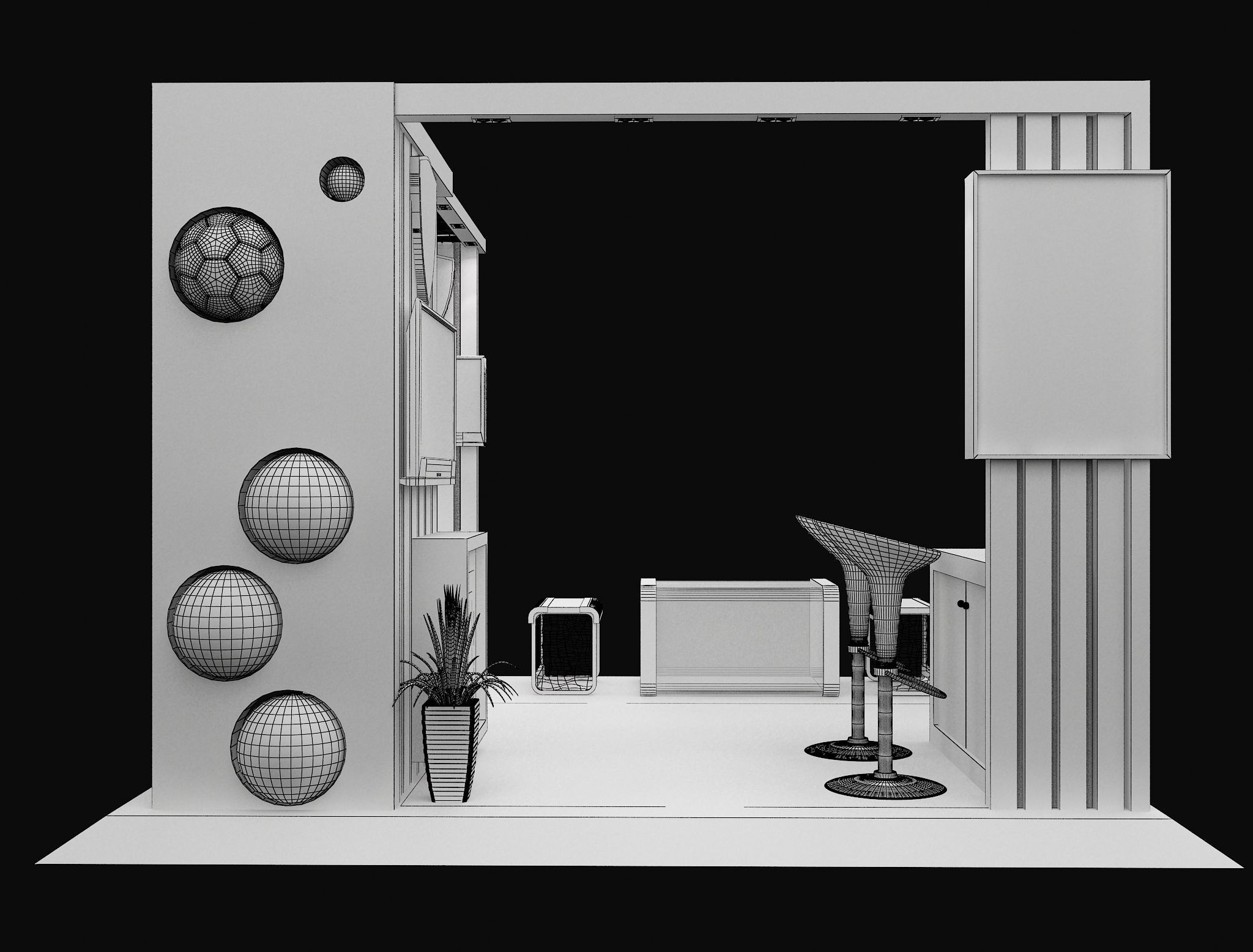 Booth Exhibition Stand a605A 3D model_5