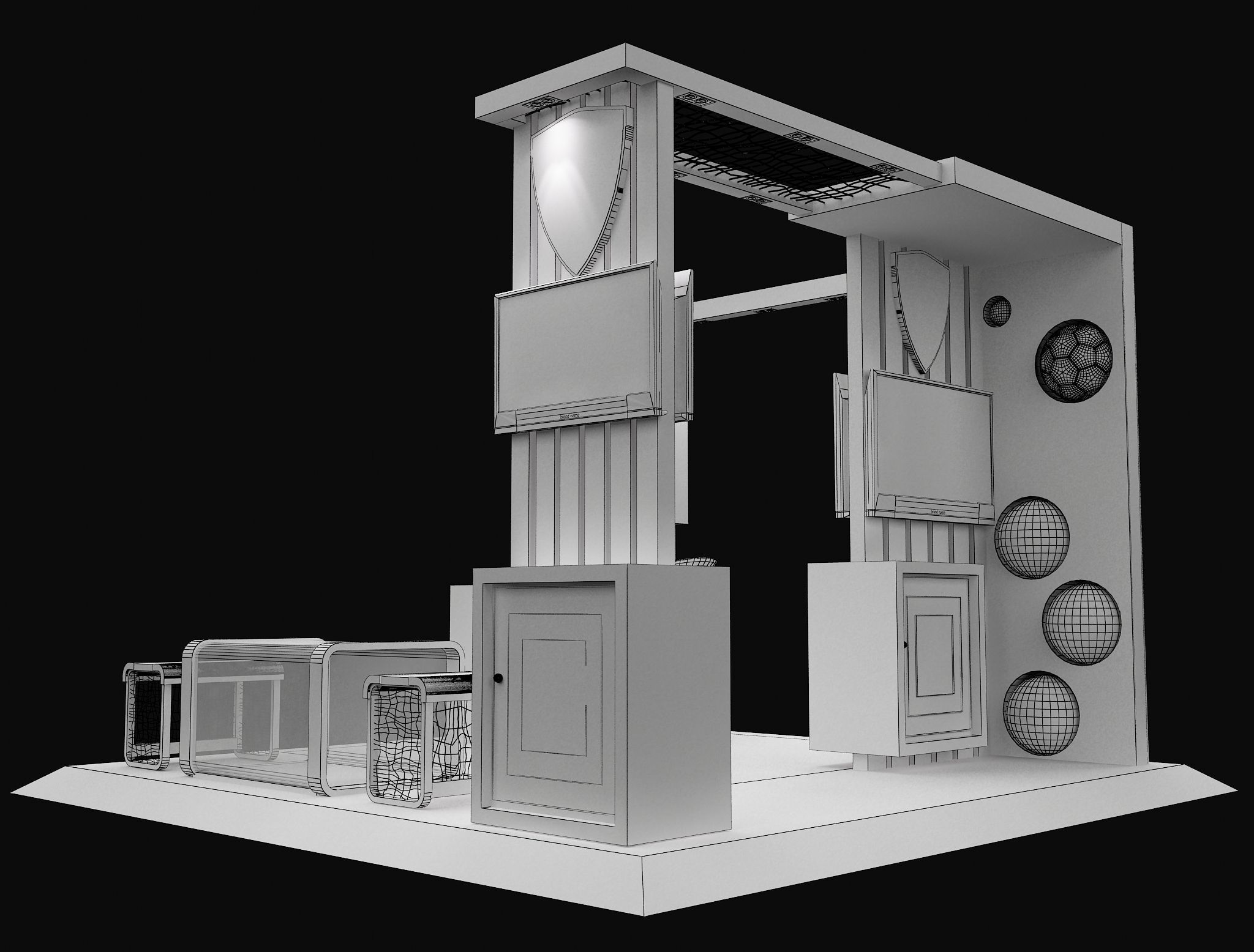 Booth Exhibition Stand a605A 3D model_9