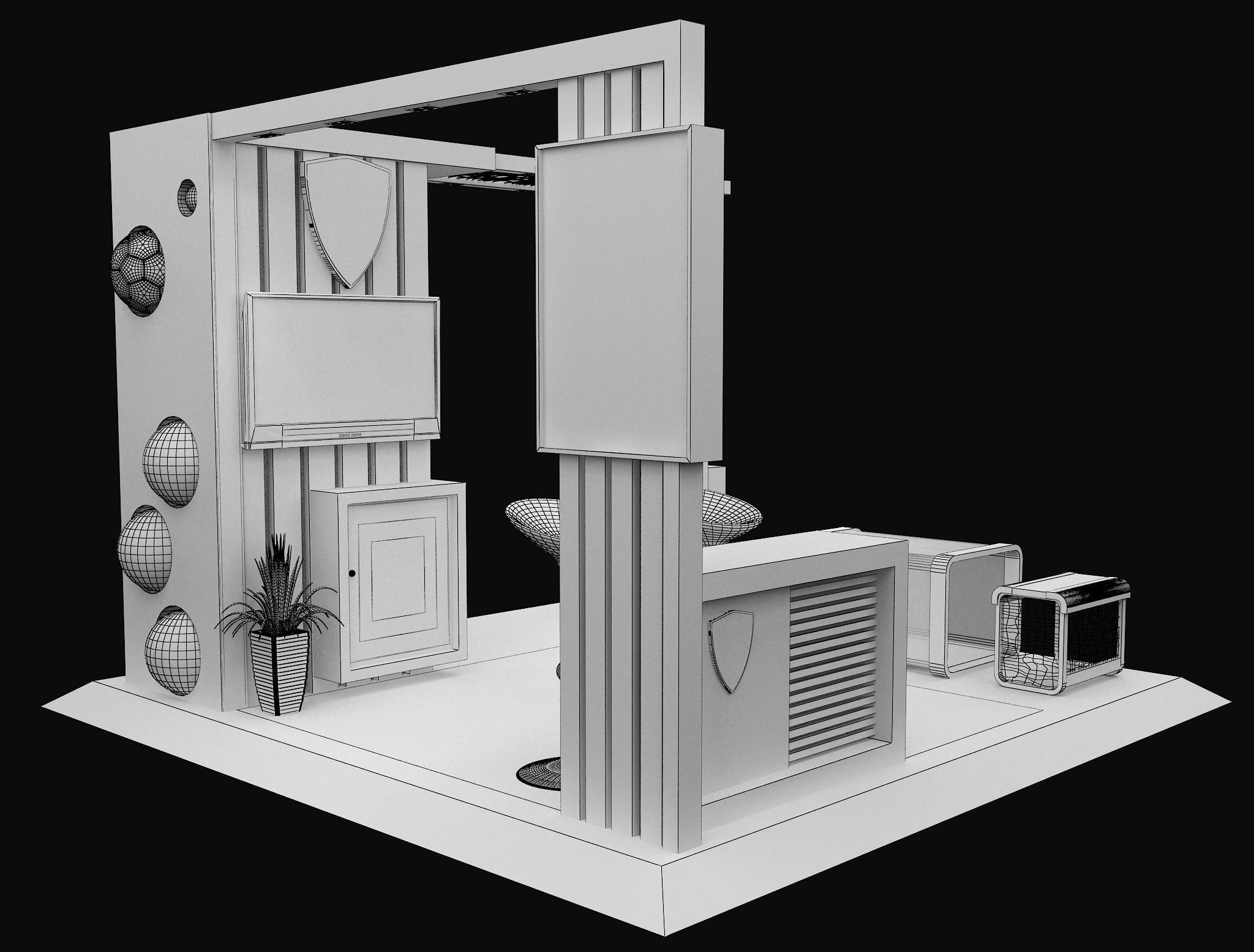 Booth Exhibition Stand a605A 3D model_1