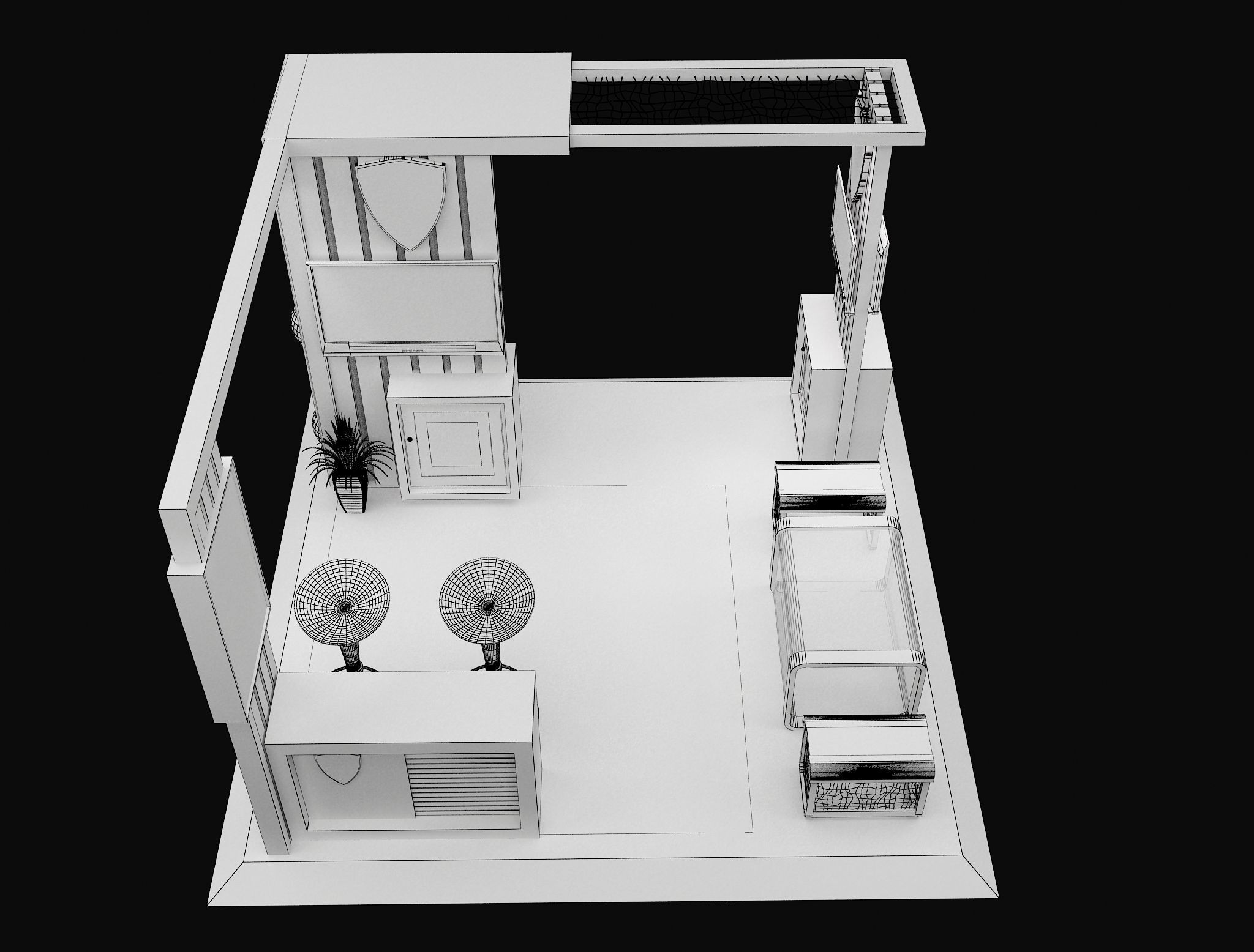 Booth Exhibition Stand a605A 3D model_11