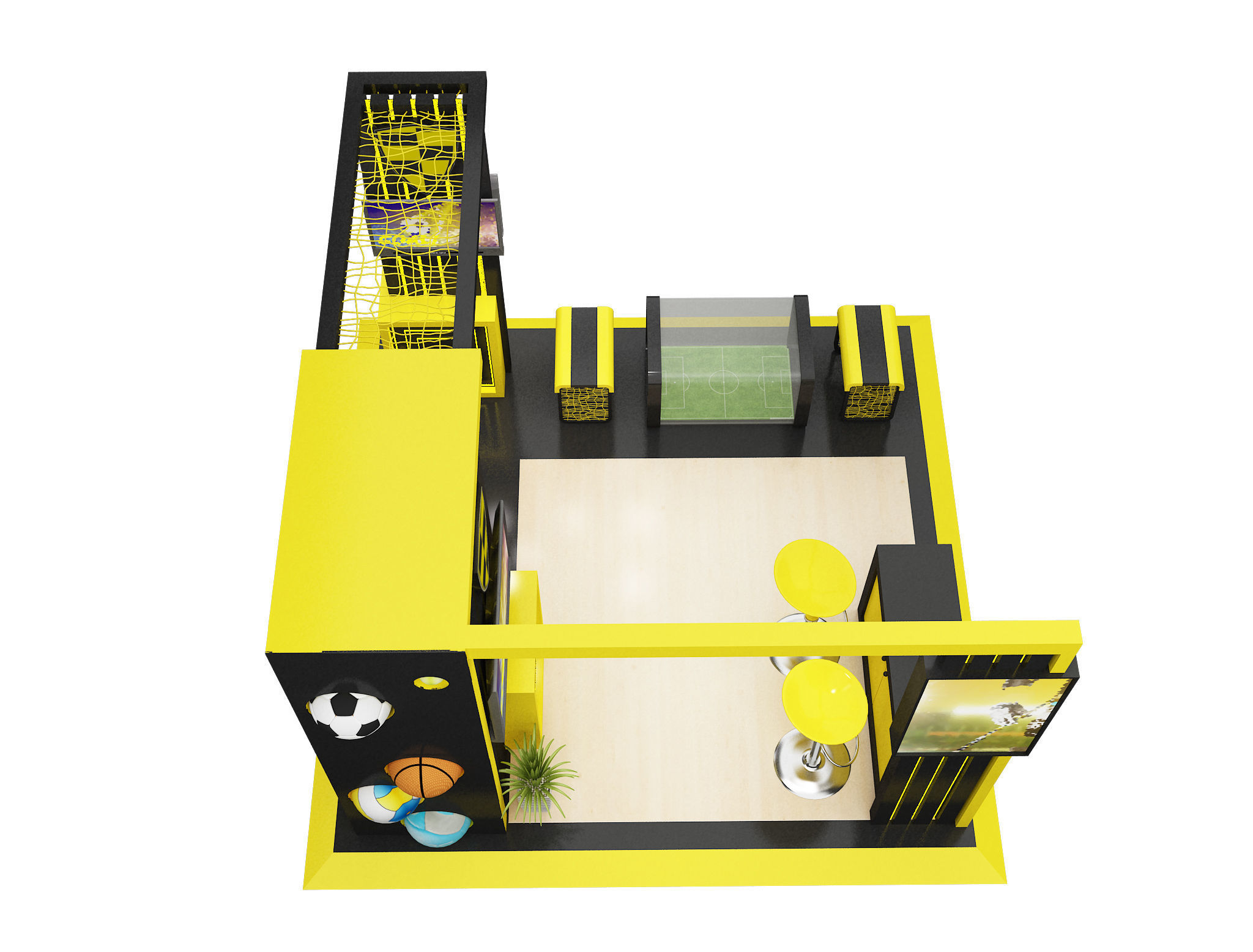 Booth Exhibition Stand a605A 3D model_14