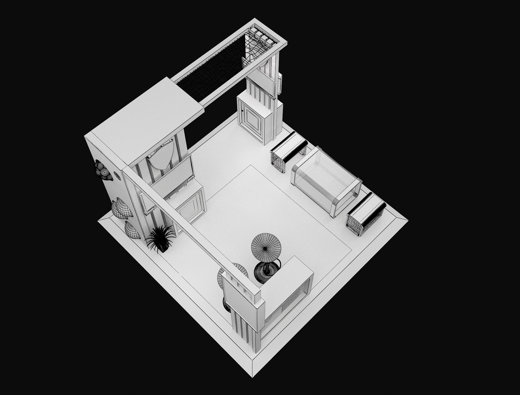 Booth Exhibition Stand a605A 3D model_13