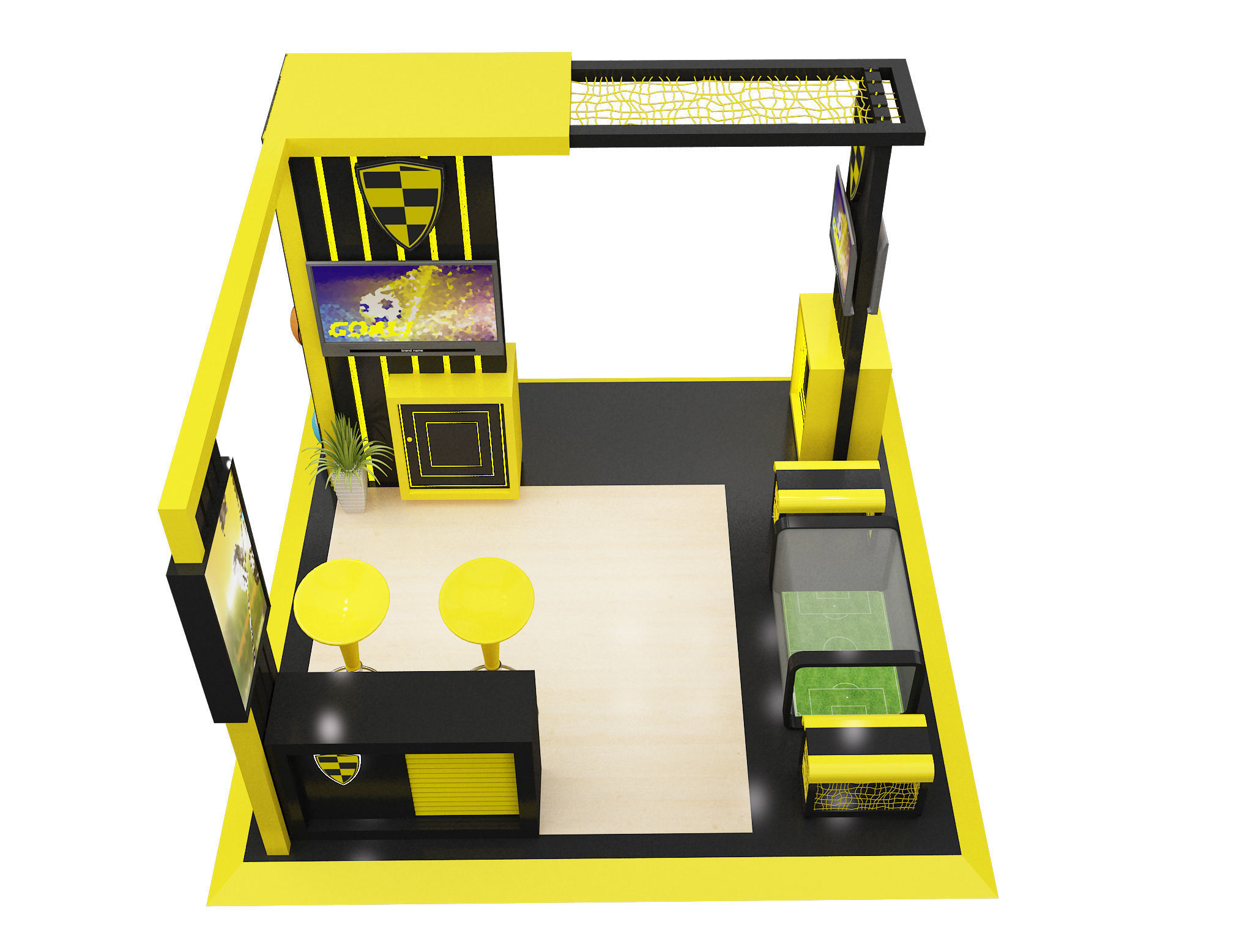 Booth Exhibition Stand a605A 3D model_10