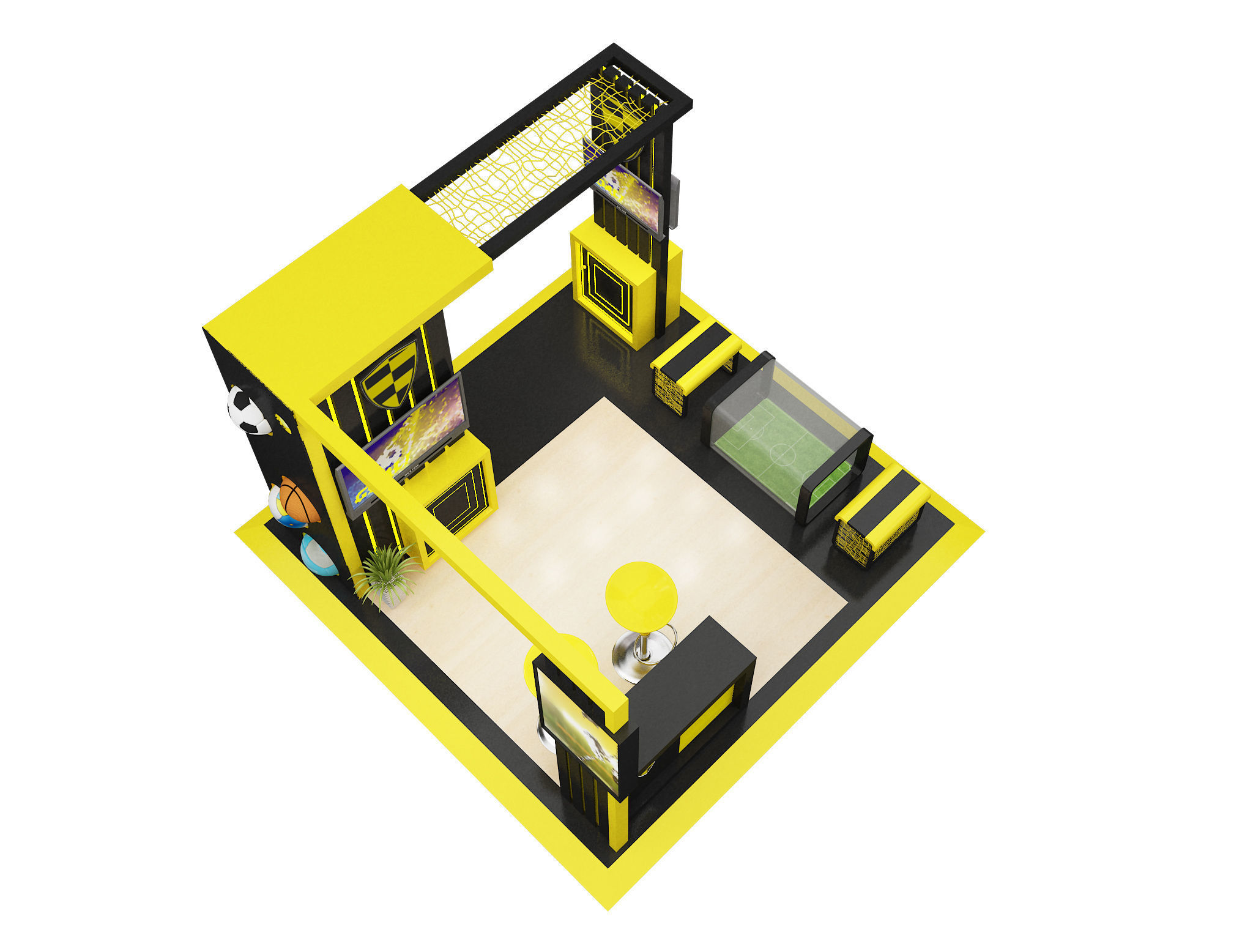 Booth Exhibition Stand a605A 3D model_12