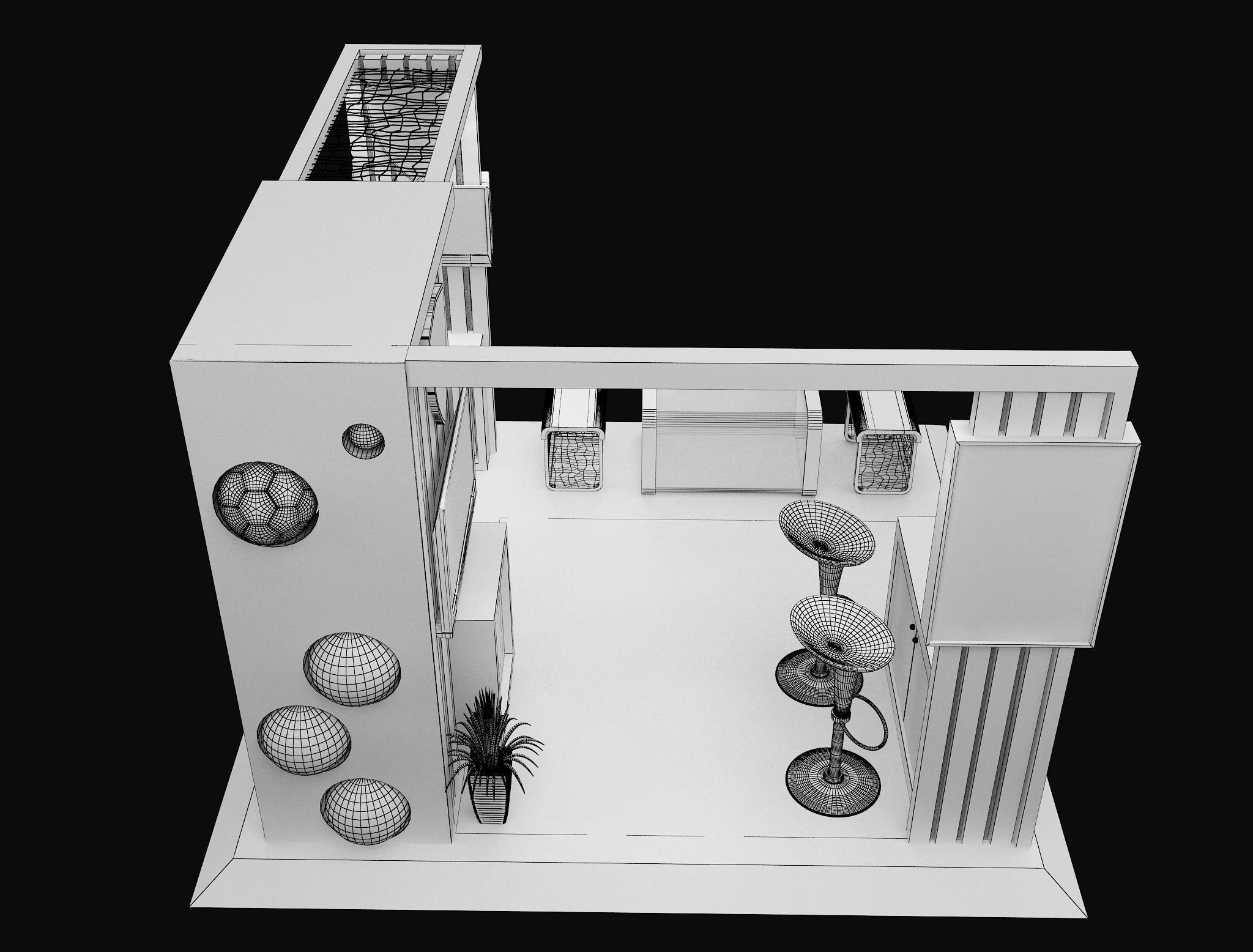 Booth Exhibition Stand a605A 3D model_7