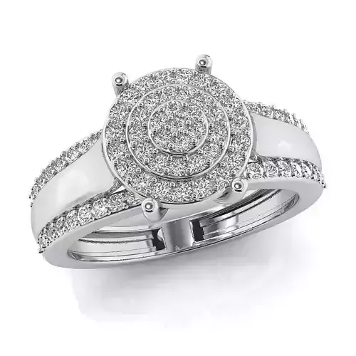 Round halo fancy ring 