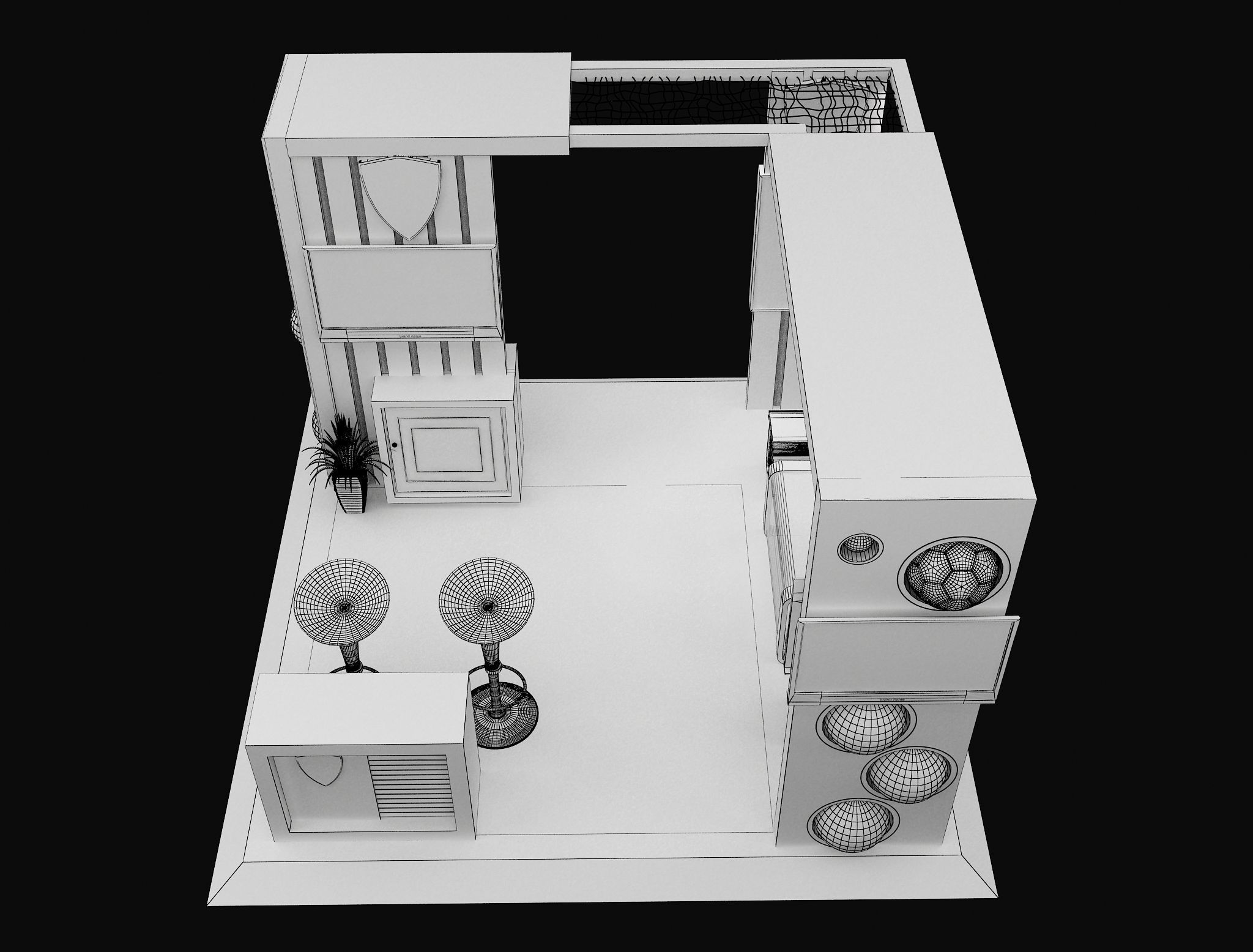 Booth Exhibition Stand a605b 3D model_11