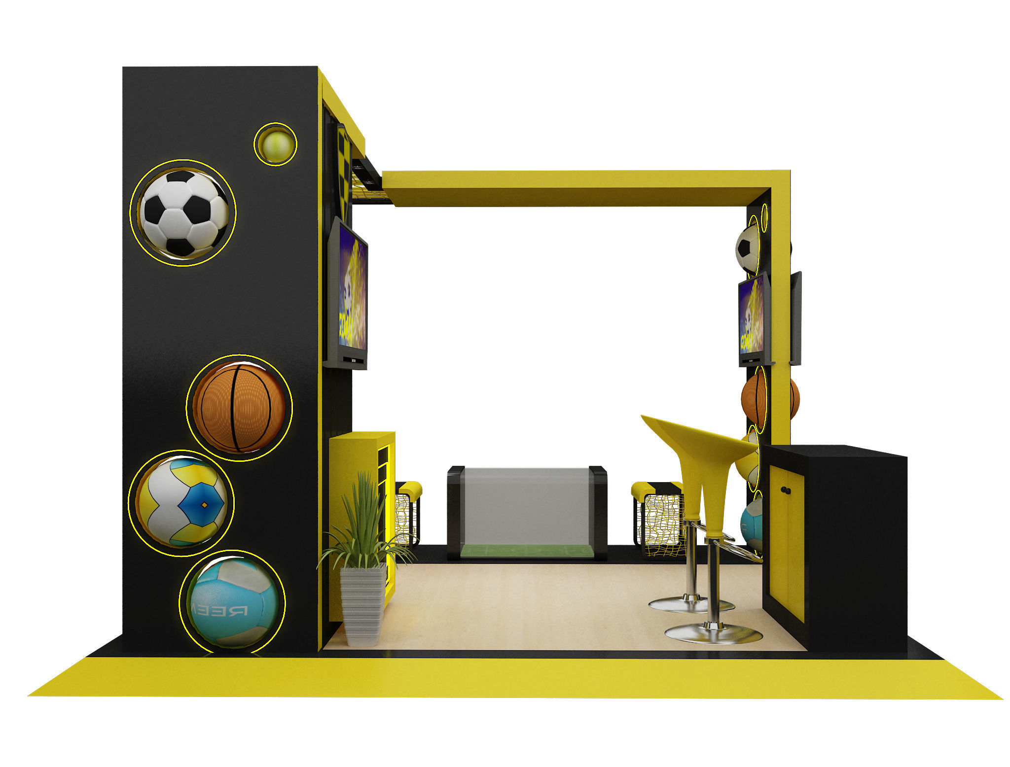 Booth Exhibition Stand a605b 3D model_4