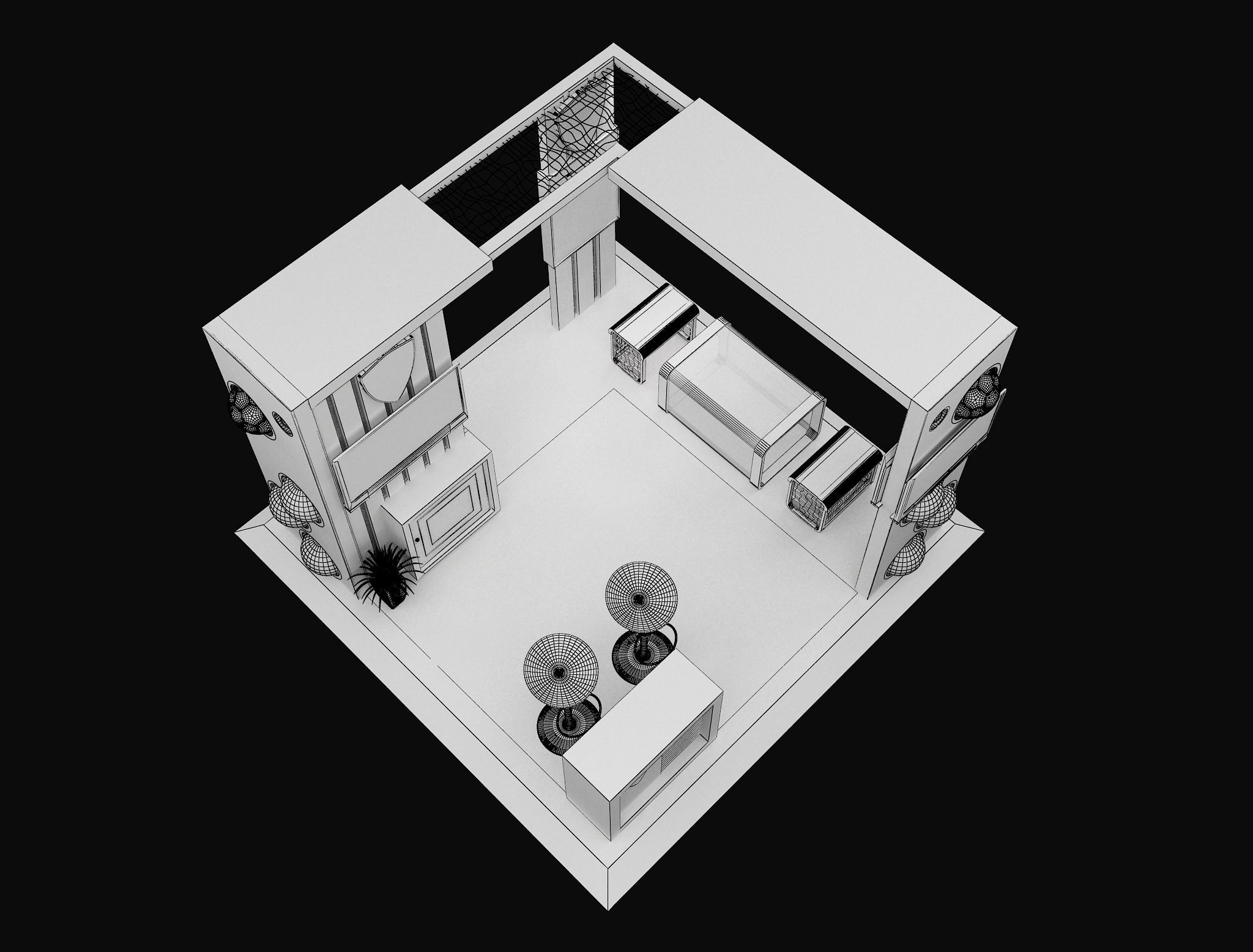 Booth Exhibition Stand a605b 3D model_9