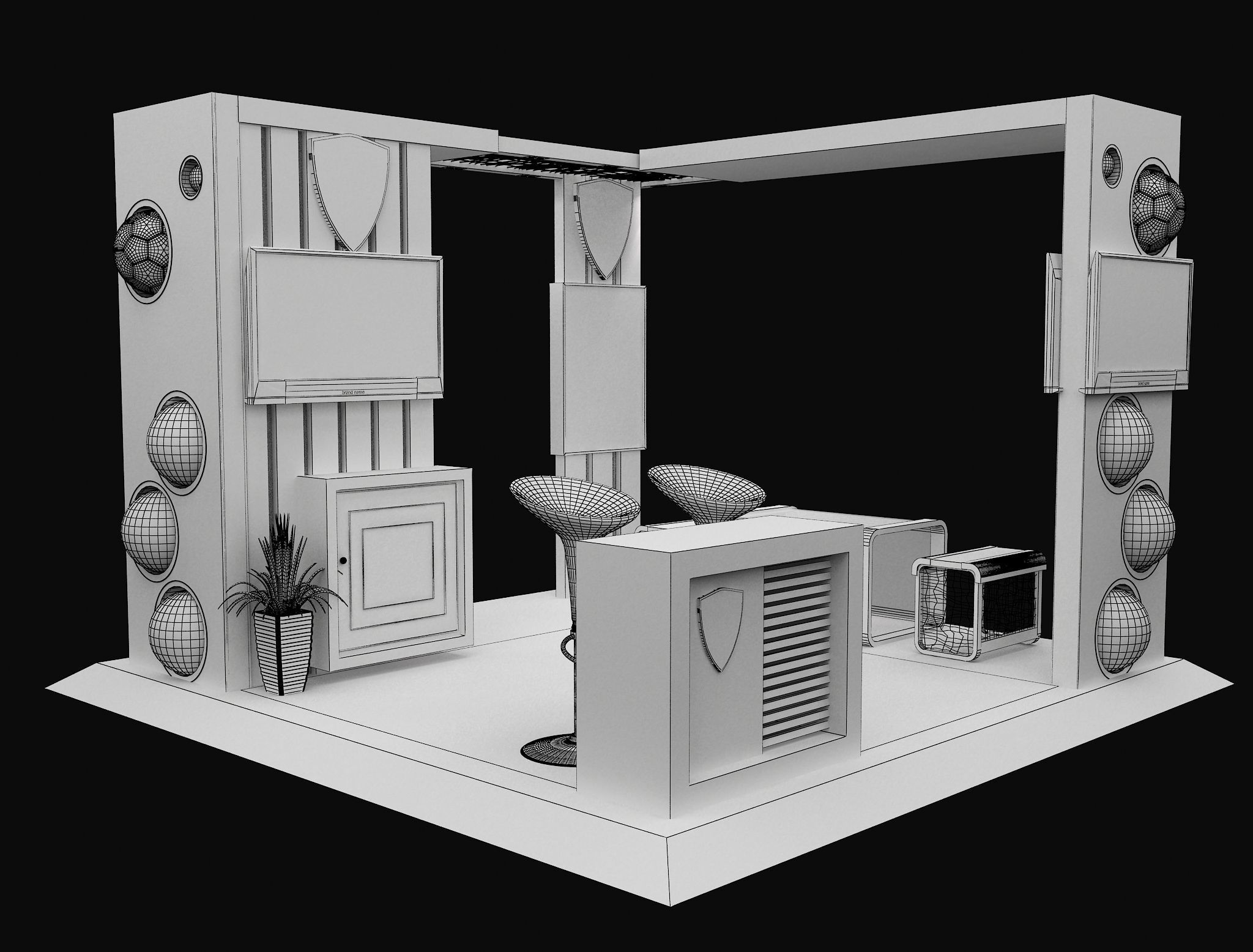 Booth Exhibition Stand a605b 3D model_3