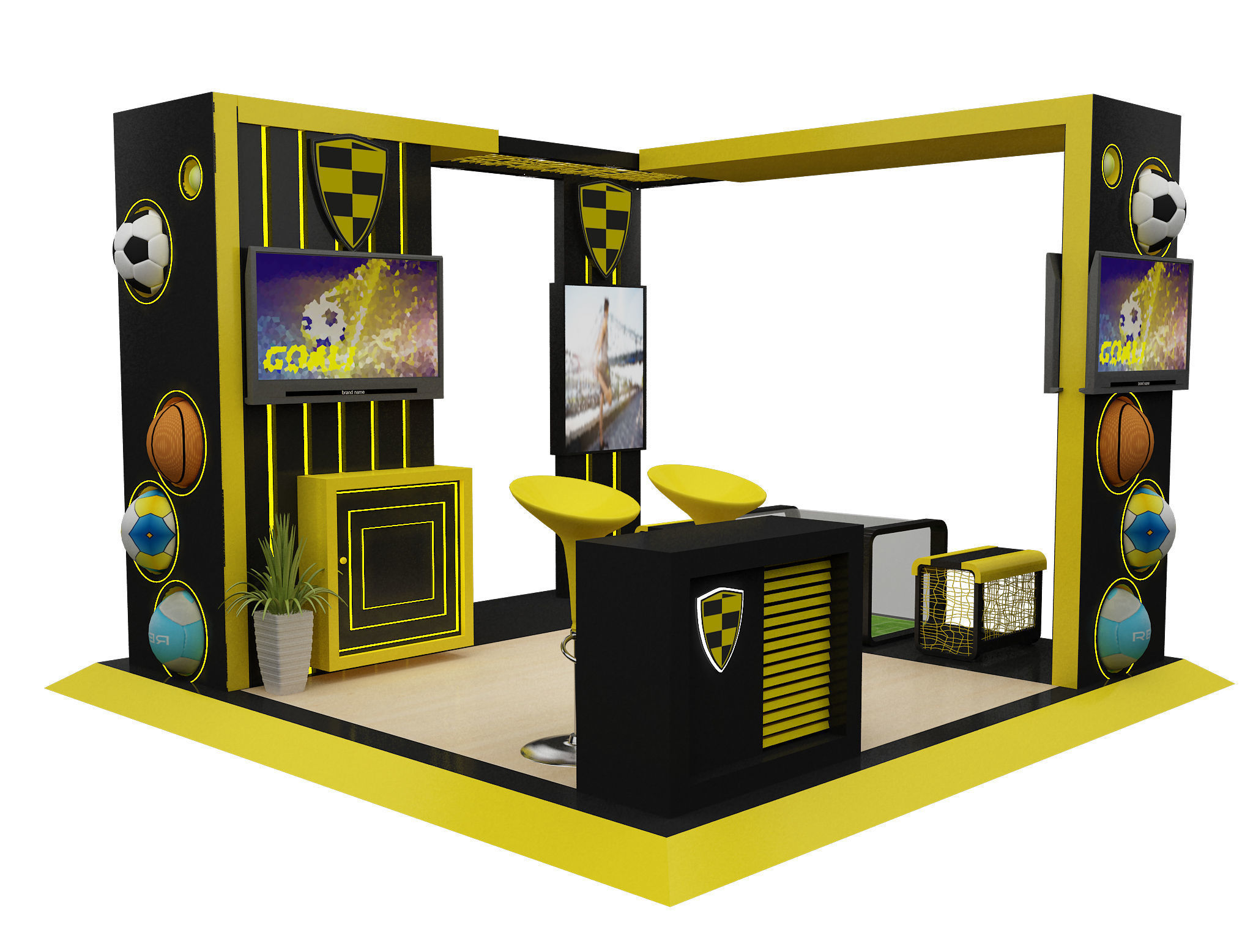 Booth Exhibition Stand a605b 3D model_2