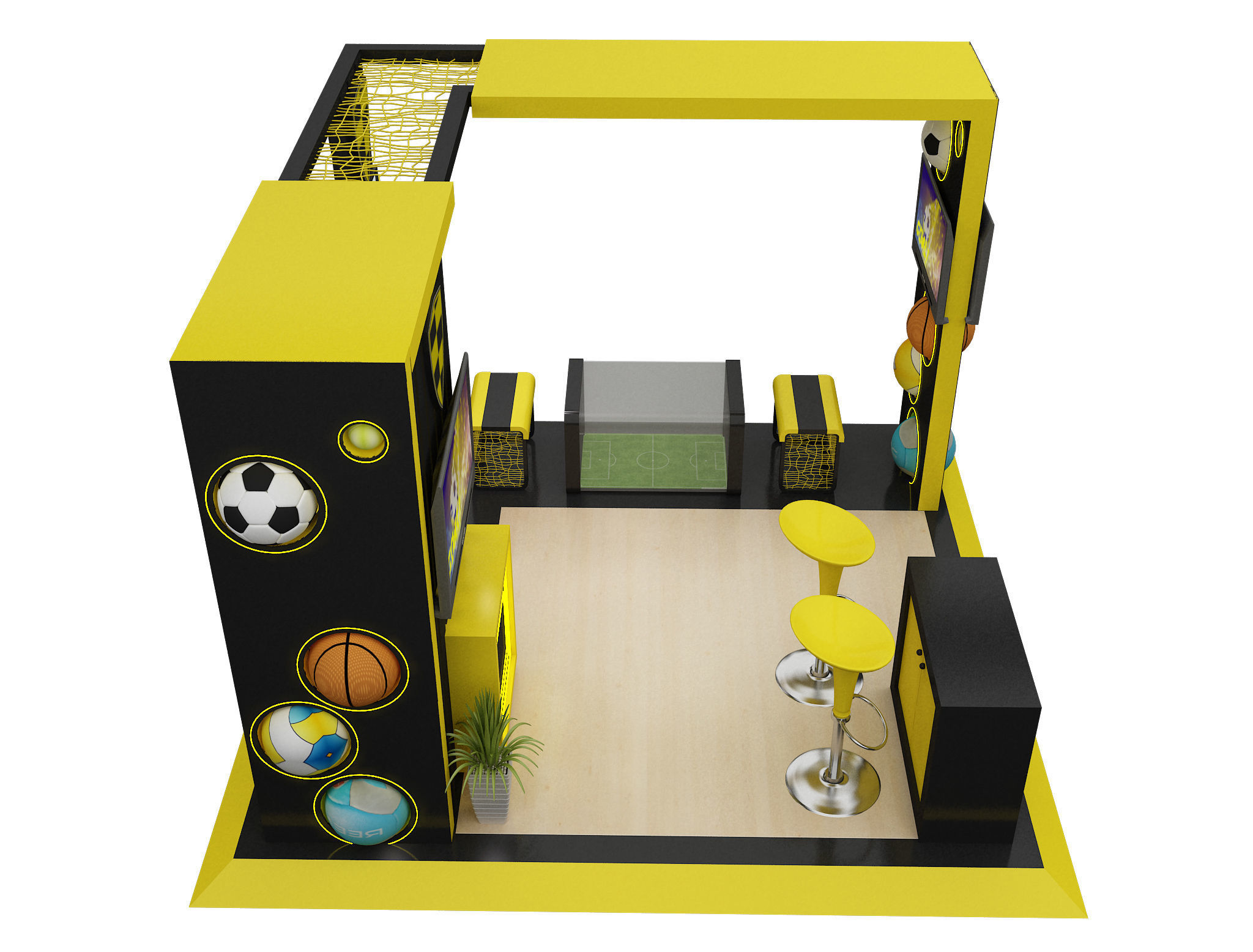 Booth Exhibition Stand a605b 3D model_12