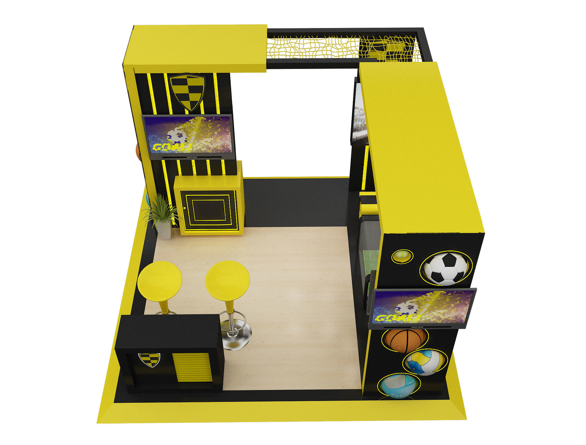 Booth Exhibition Stand a605b 3D model_10