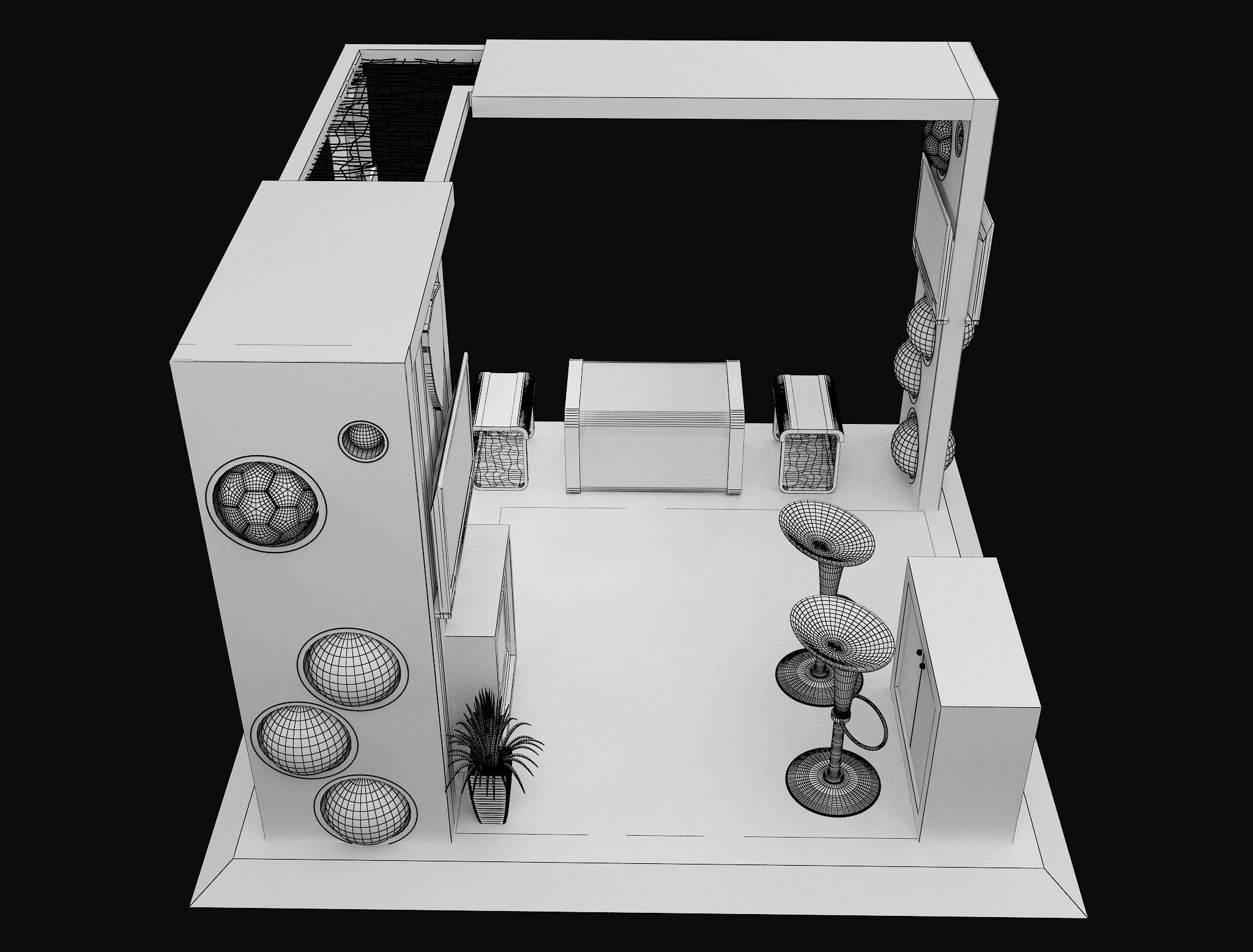 Booth Exhibition Stand a605b 3D model_13