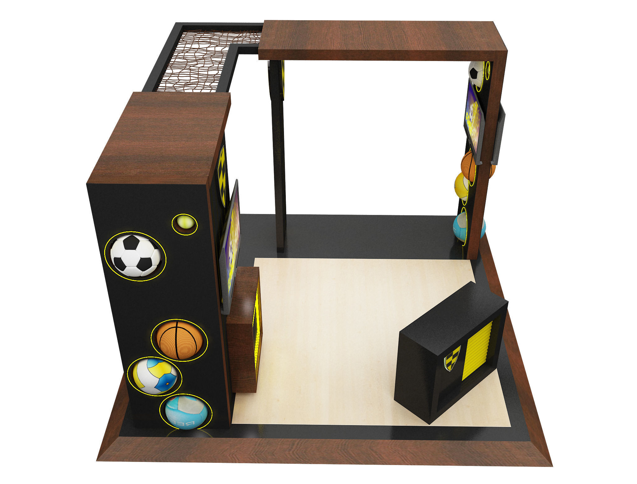 Booth Exhibition Stand a605d 3D model_12