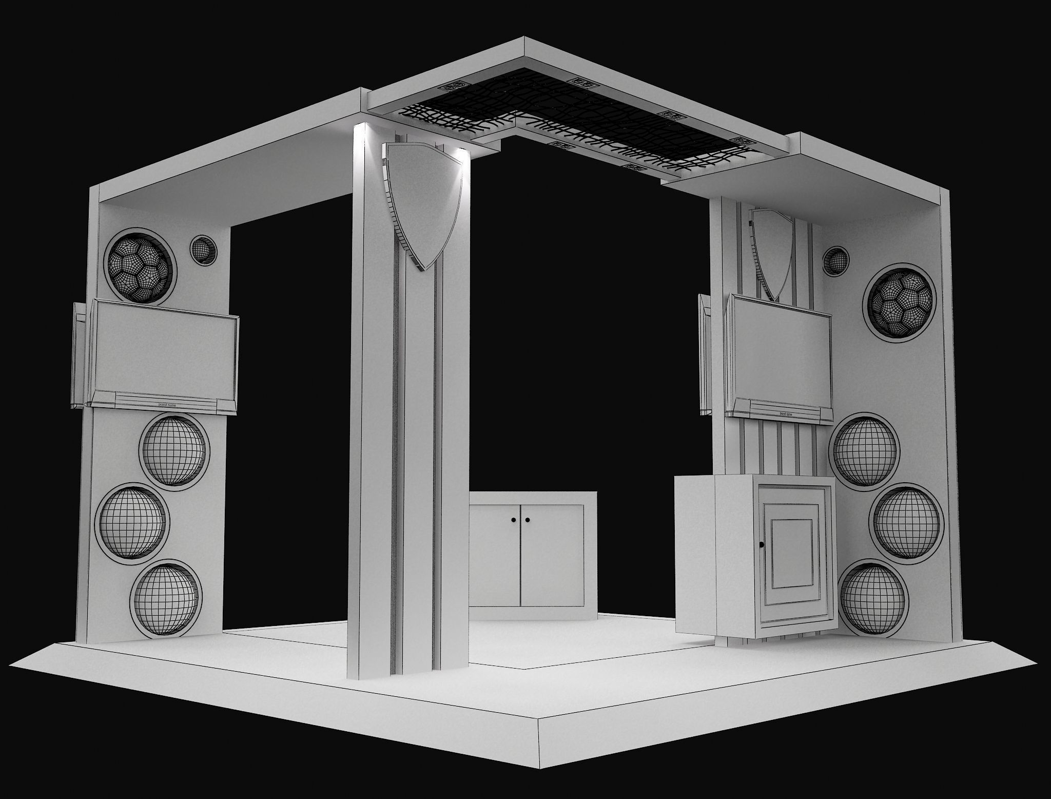 Booth Exhibition Stand a605d 3D model_1