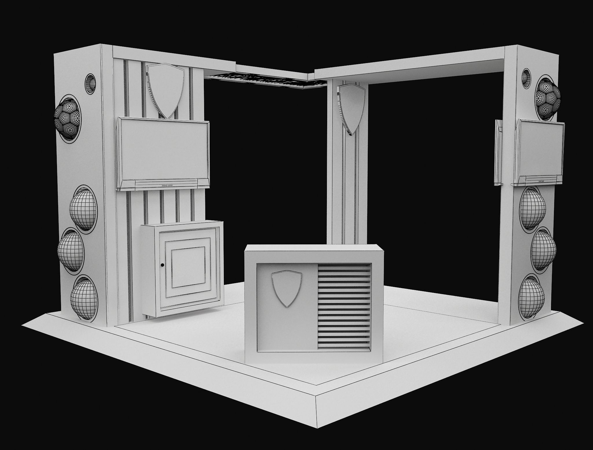 Booth Exhibition Stand a605d 3D model_3
