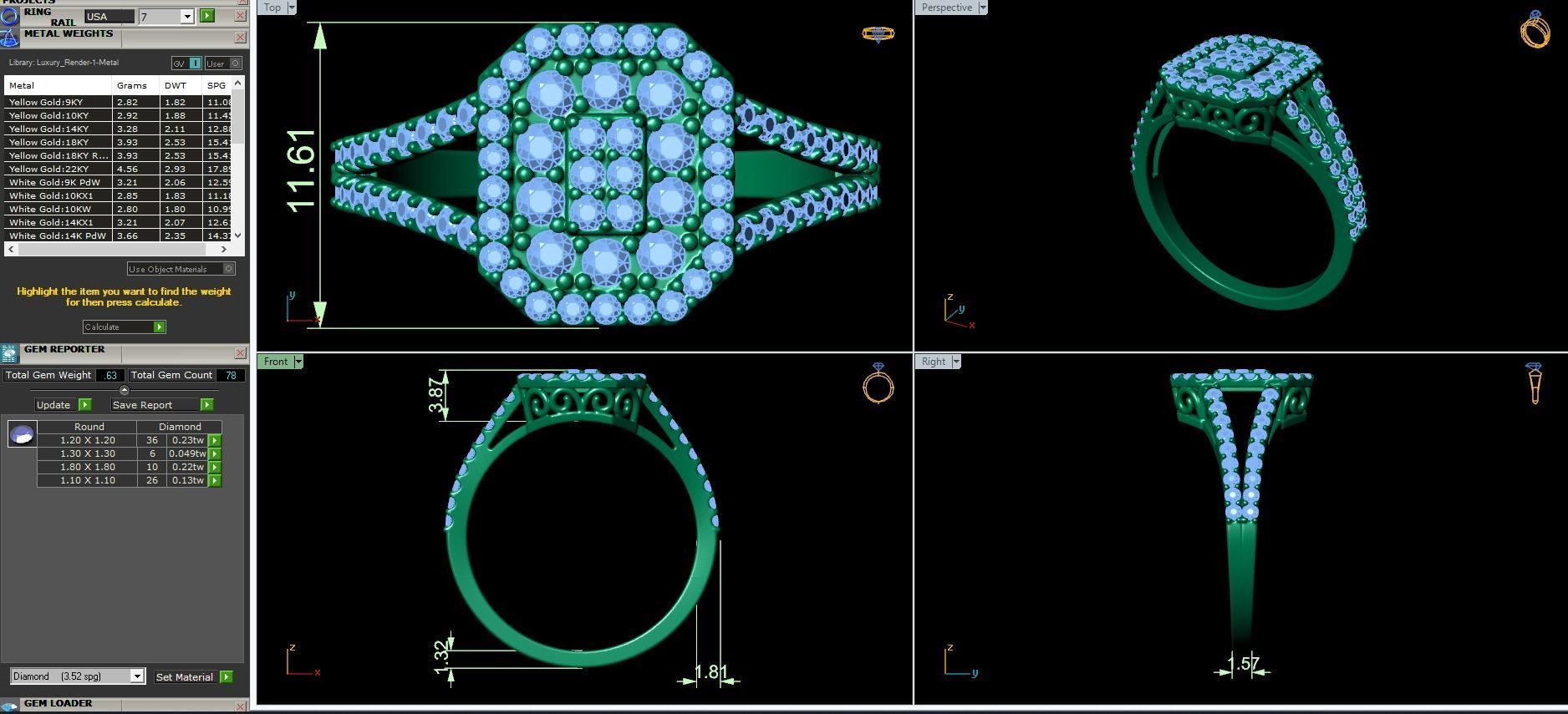 engagement ring 3D print model_3