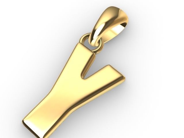 y  alphabet pendant stl verified 3D print model_1