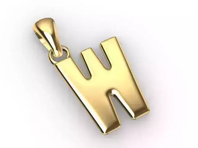 w Alphabet pendant stl verified