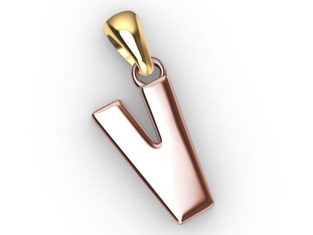 v Alphabet pendant stl verified 3D print model_4