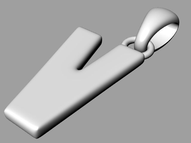 v Alphabet pendant stl verified 3D print model_1
