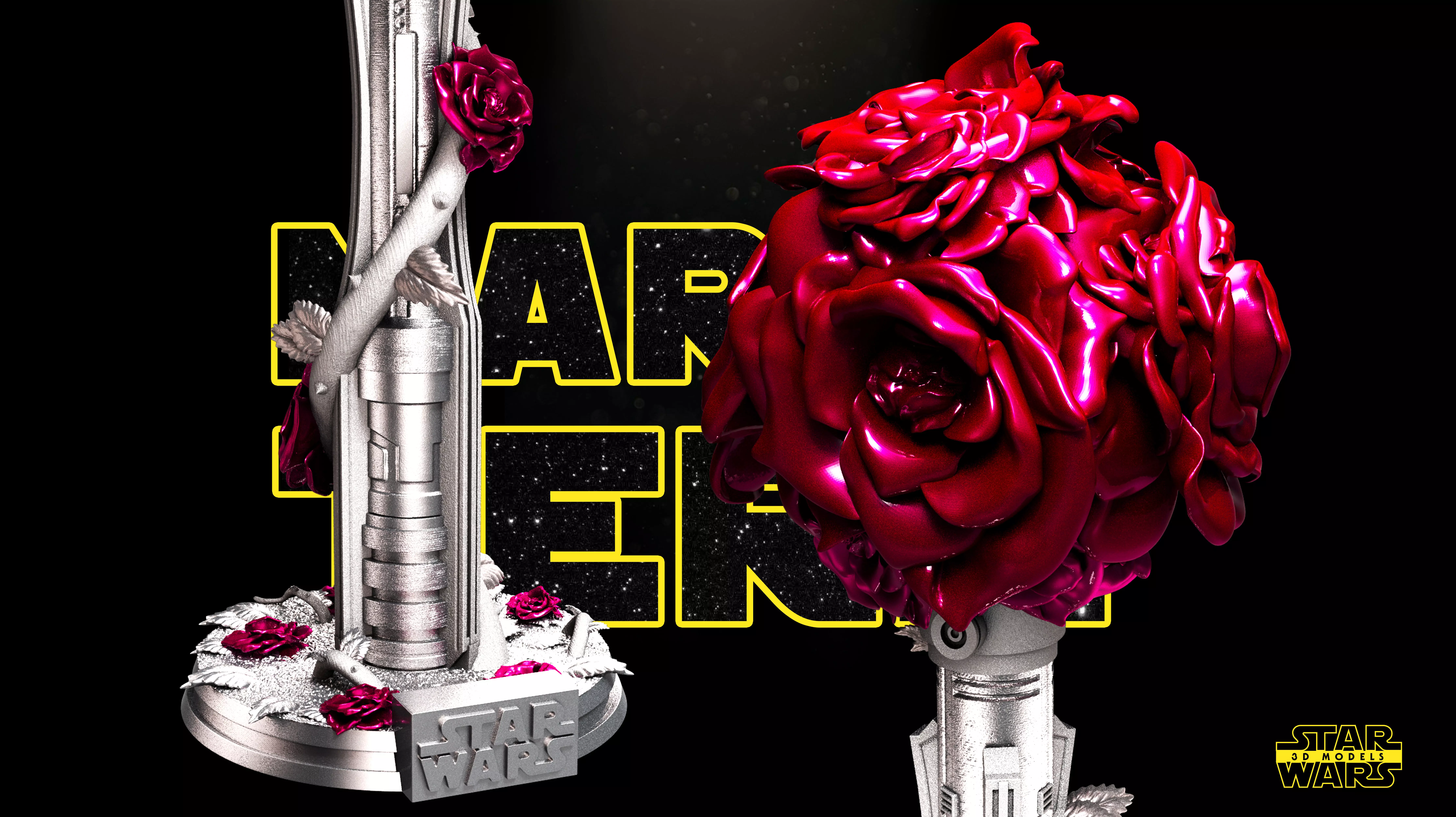 Lightsaber Vase Sculpture - Tested and Ready for 3D printing 3D print model_0