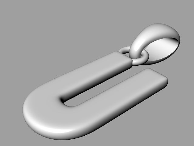 u Alphabet pendant stl verified 3D print model_4